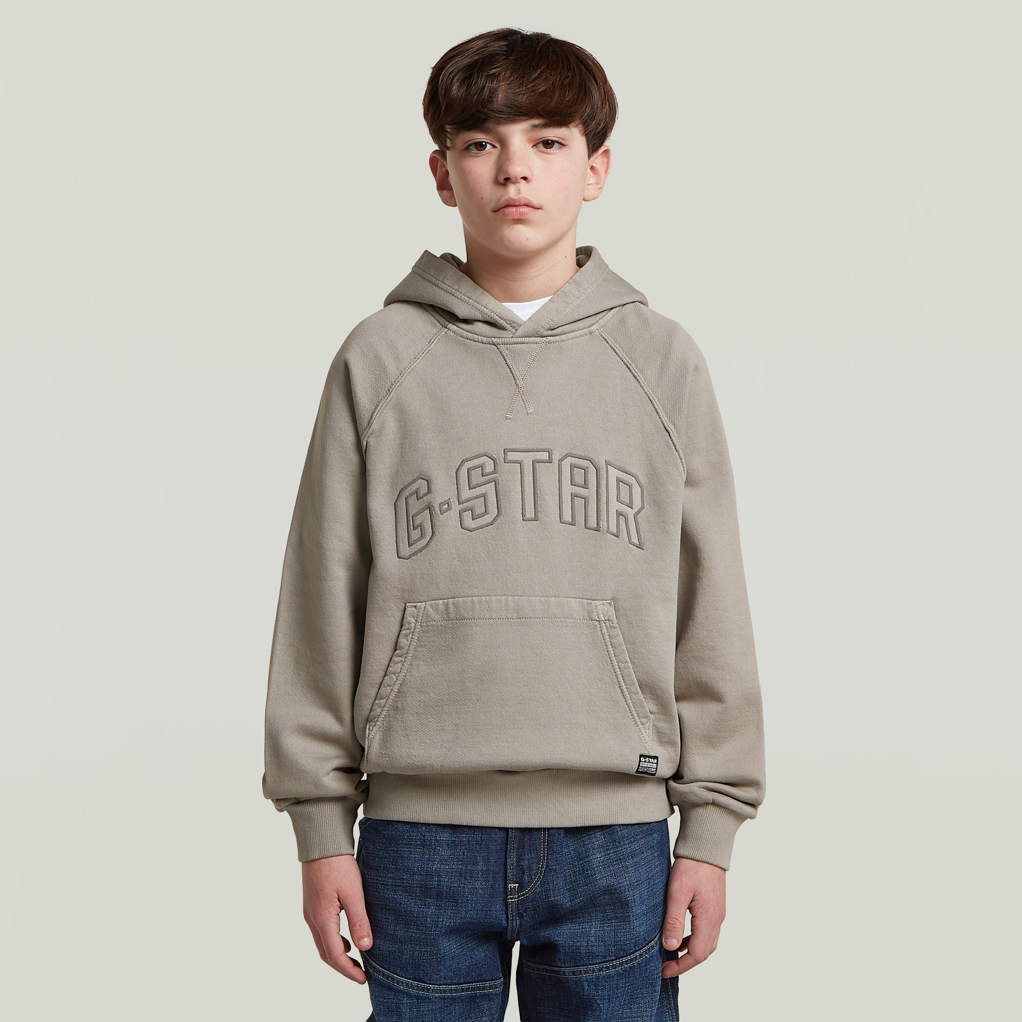 Boys Basic Coll Hooded Sweatshirt - Grau - jungen