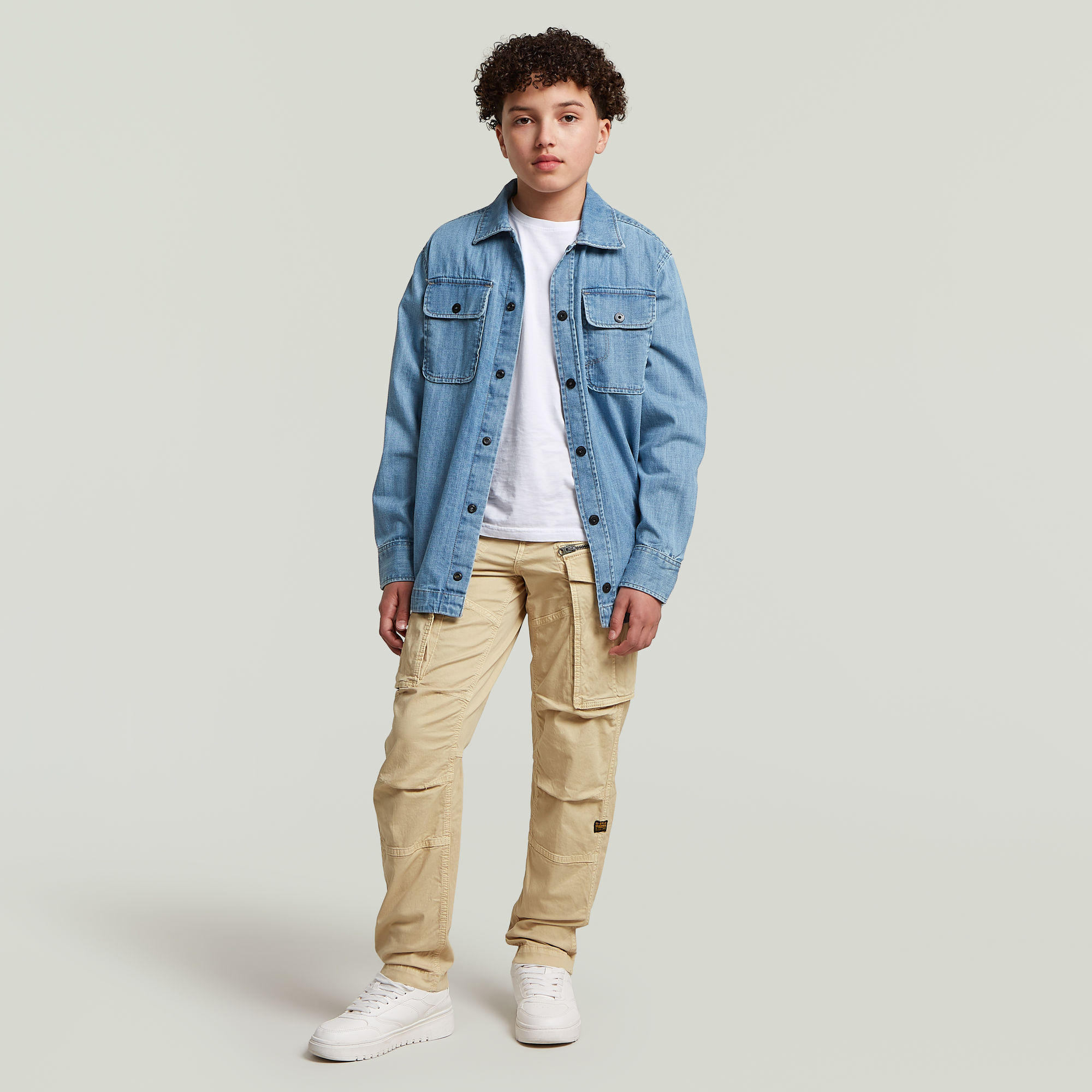 Thumbnail - Boys Rovic Zip 3D Regular Tapered Hose - Beige - jungen