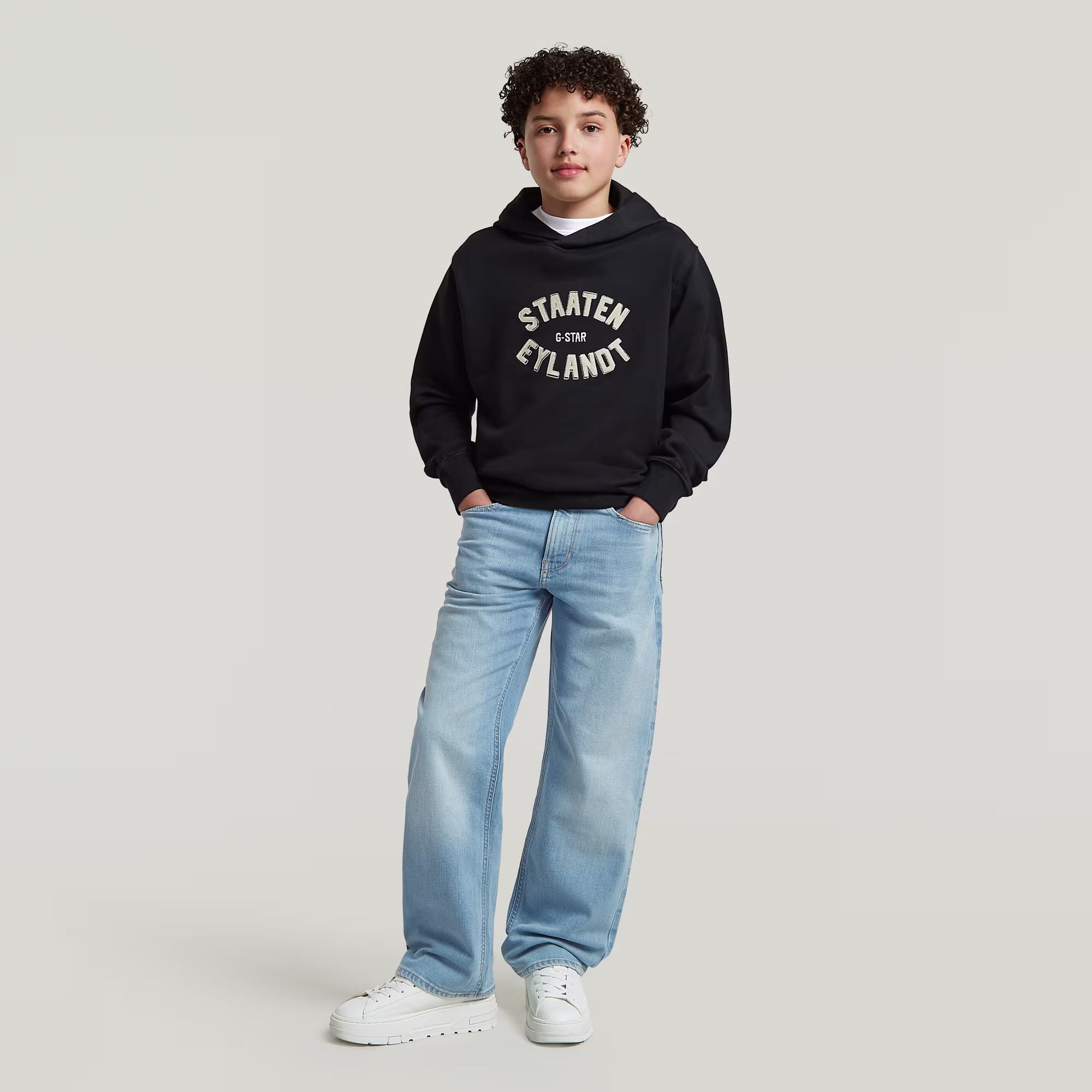 Thumbnail - Boys Rand Hoodie Sweatshirt - Schwarz - jungen