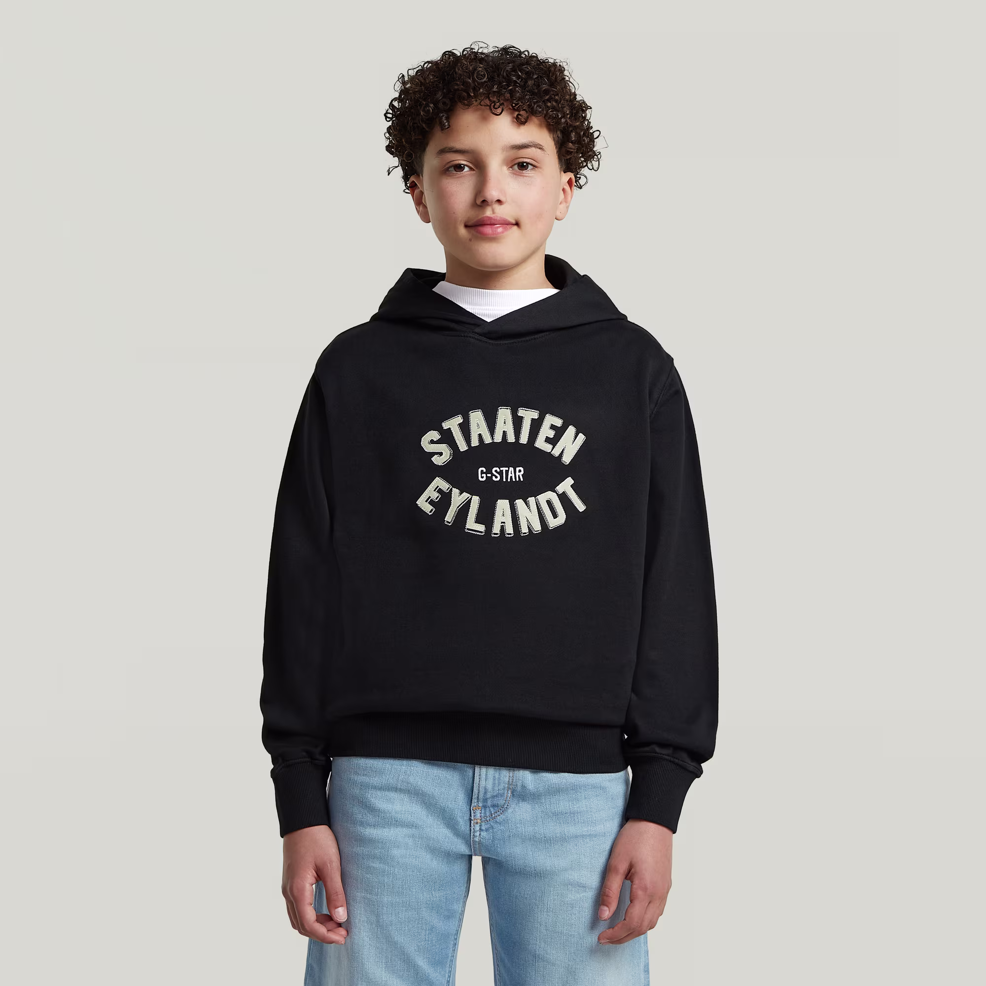 Boys Rand Hoodie Sweatshirt - Schwarz - jungen