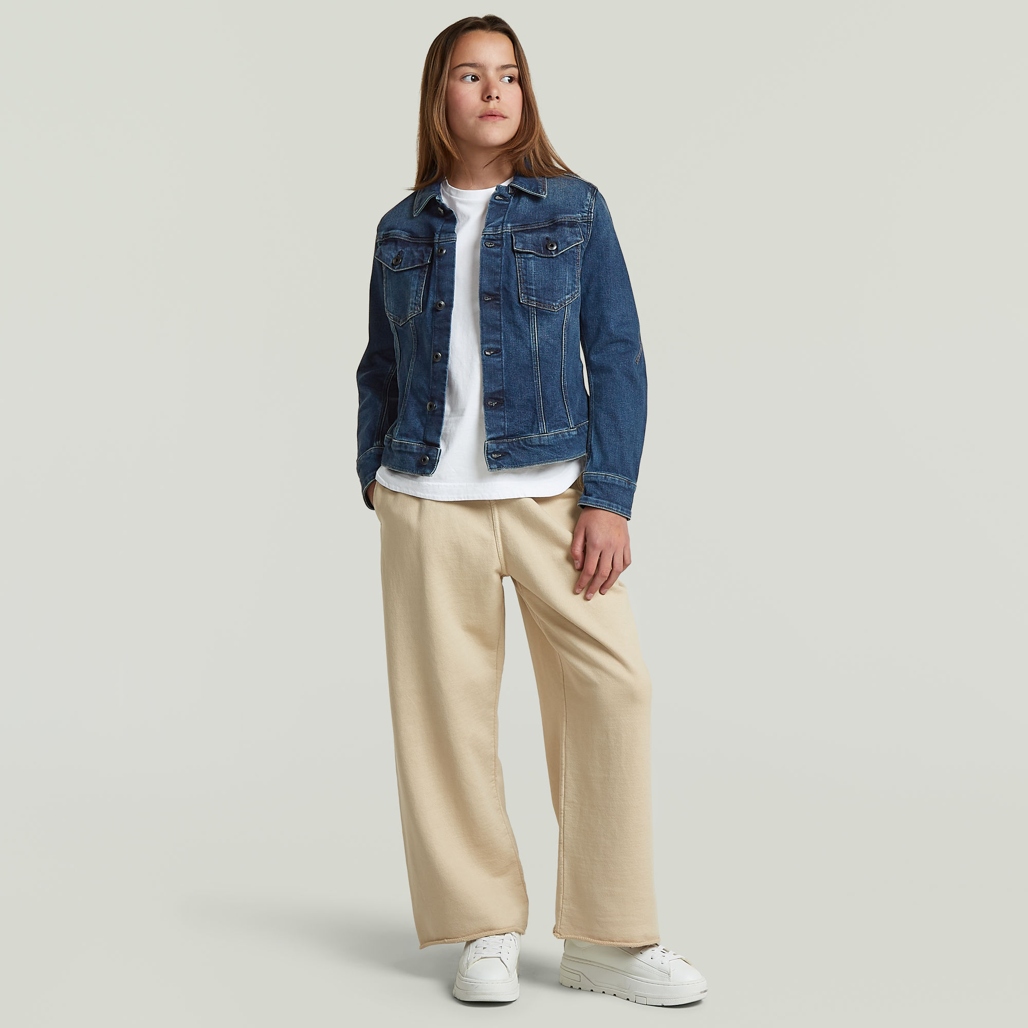 Thumbnail - Girls Basic Pants - Beige - mädchen