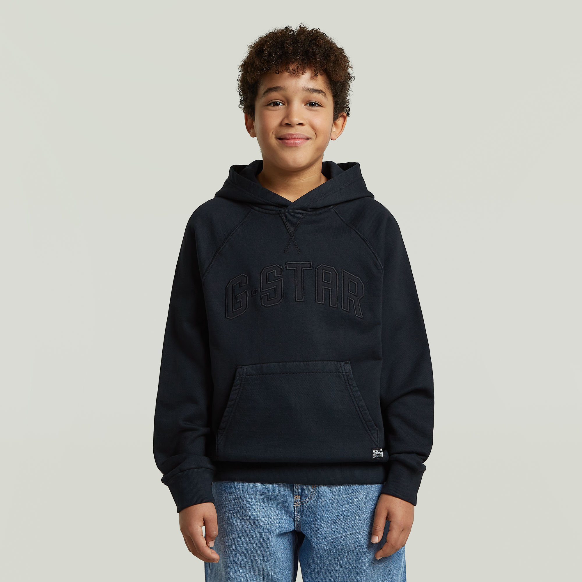Boys Basic Coll Hooded Sweatshirt - Dunkelblau - jungen