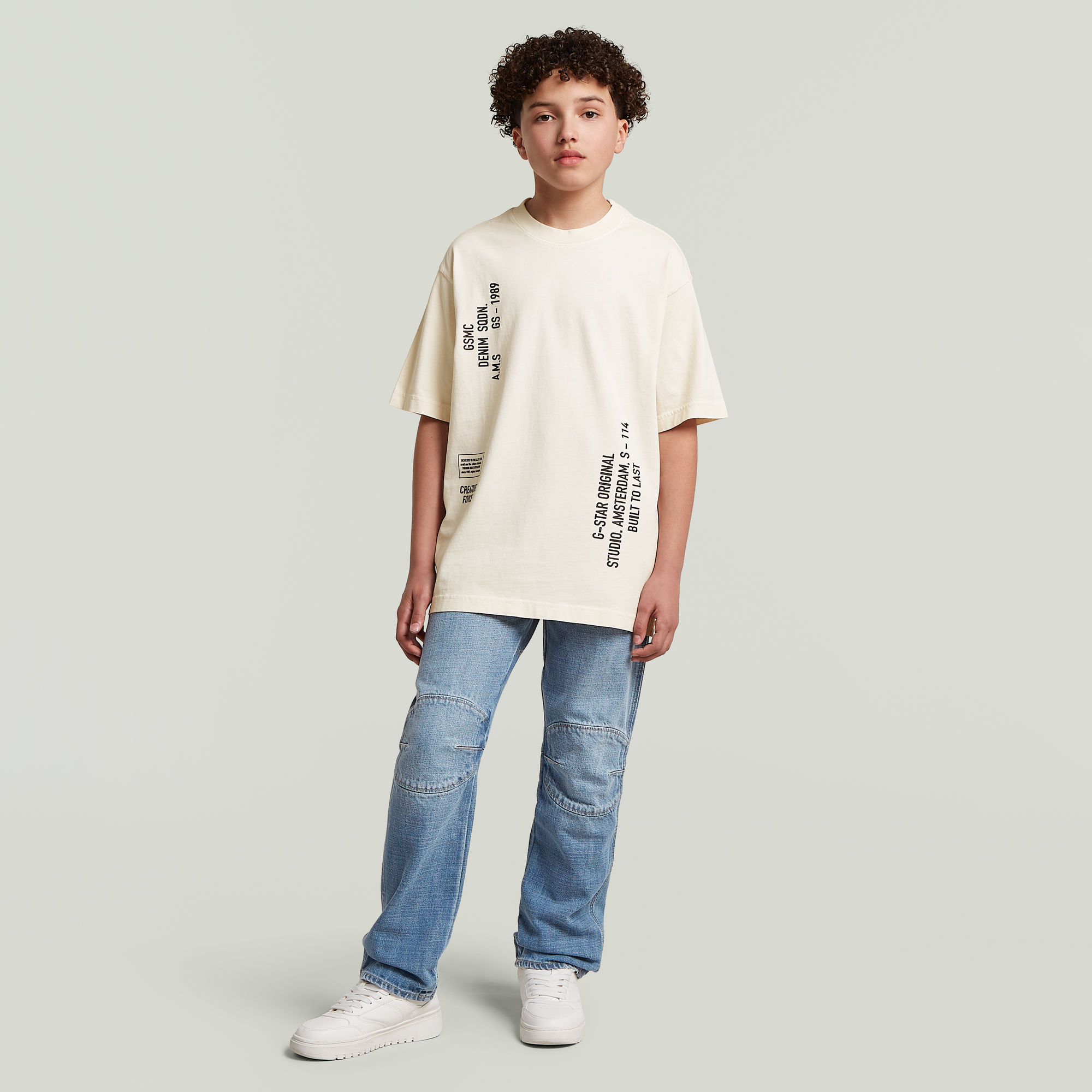 Thumbnail - Boys Oversized T-Shirt - Beige - jungen