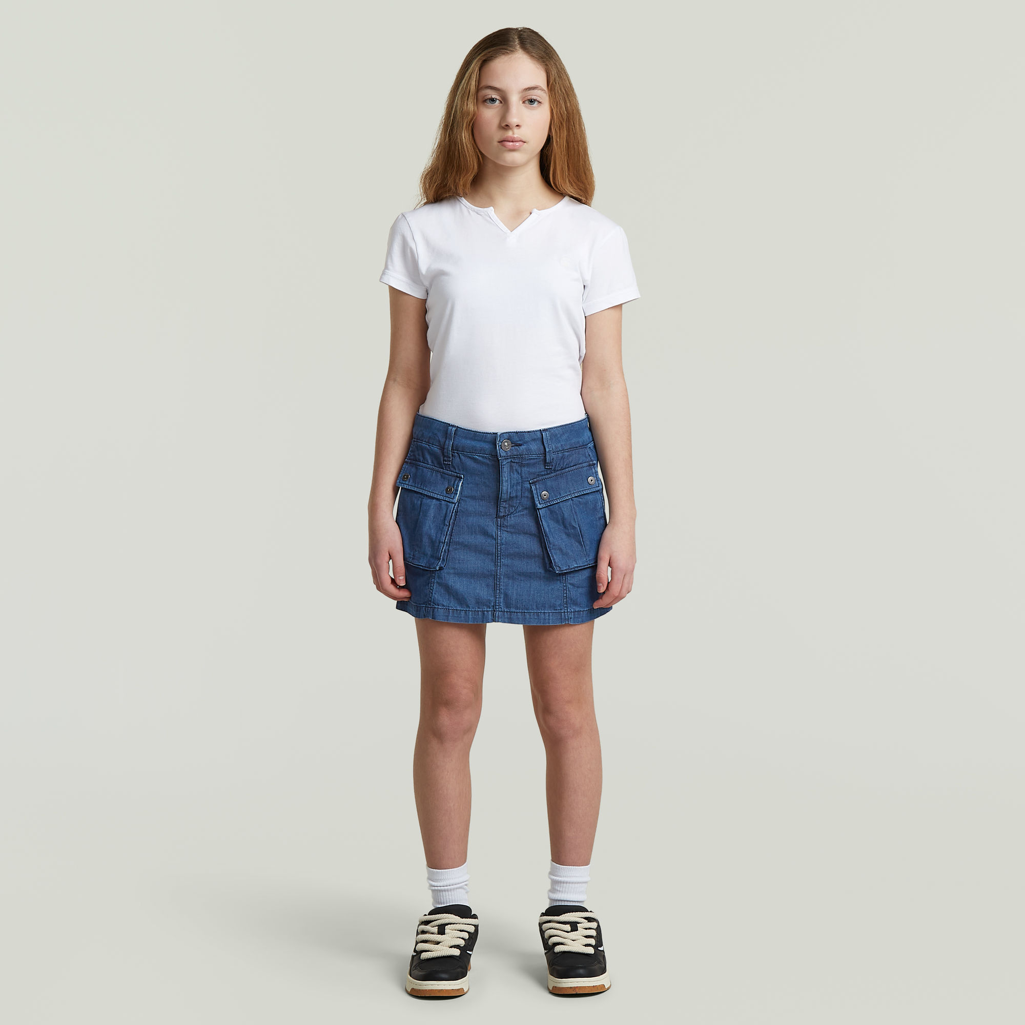 Thumbnail - Girls Mini Cargo Rock - Mittelblau - mädchen