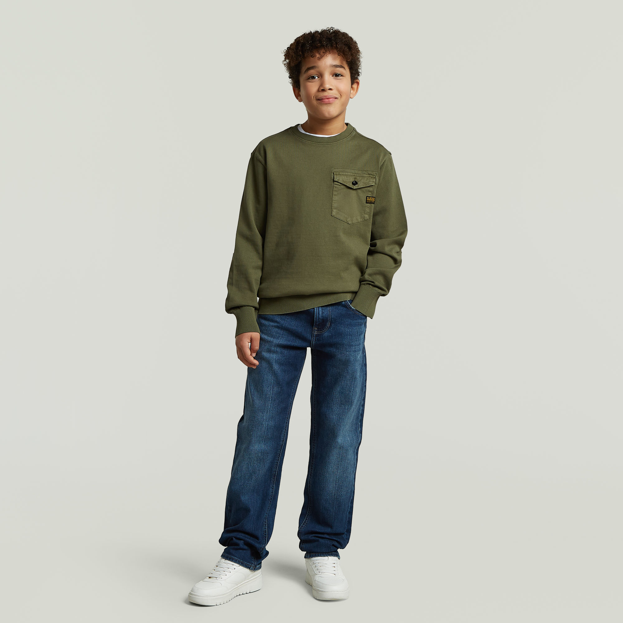 Thumbnail - Boys Army Knit Sweatshirt - Grün - jungen