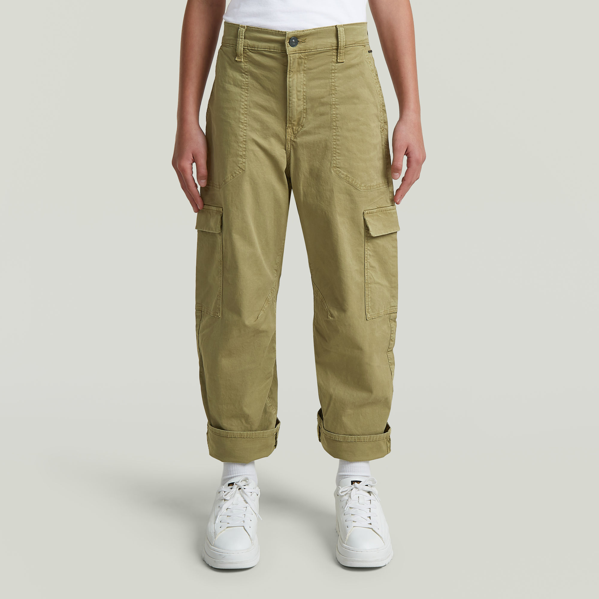 Girls Cargo 3D Boyfriend Hose - Grün - mädchen