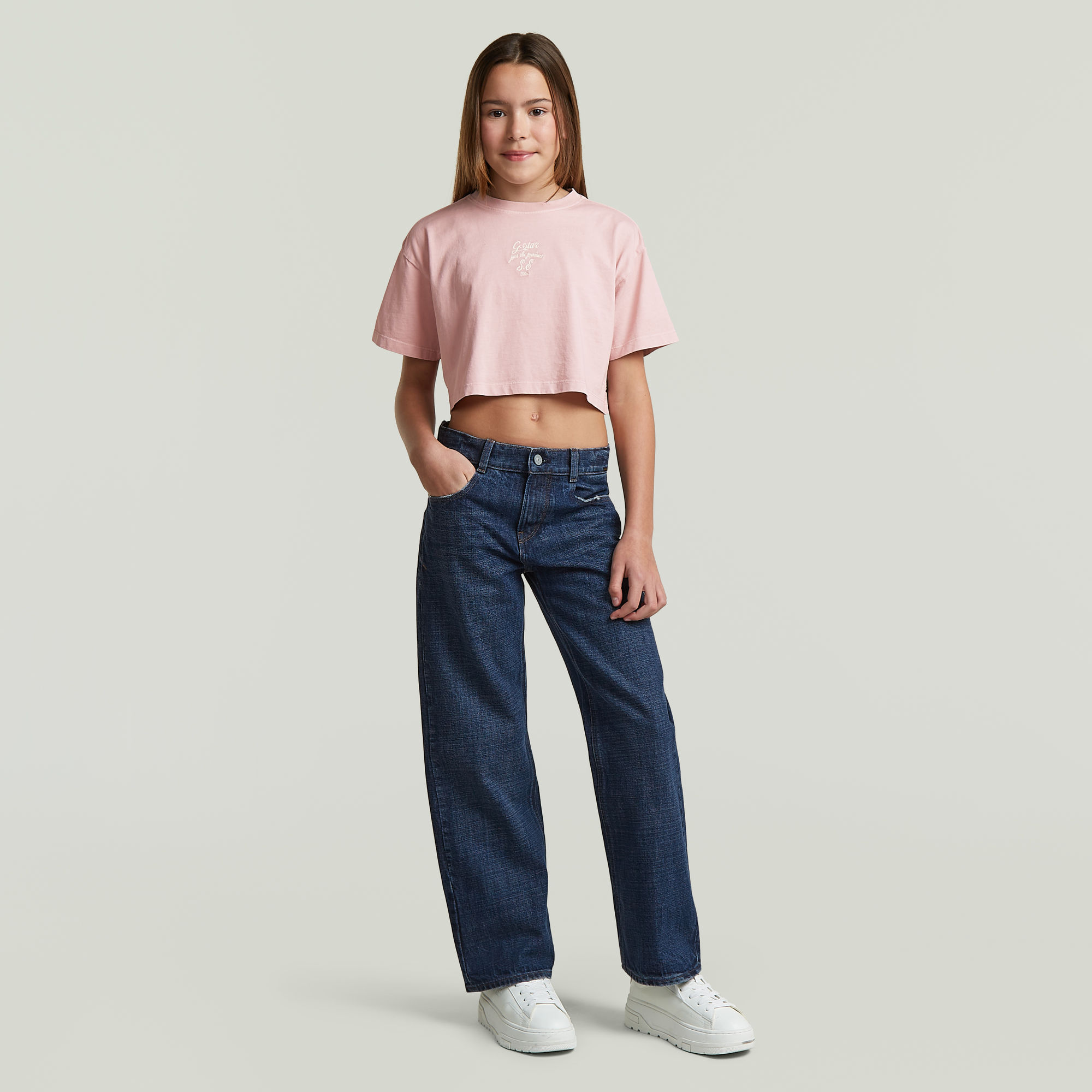 Thumbnail - Girls Boxy Cropped T-Shirt - Pink - mädchen