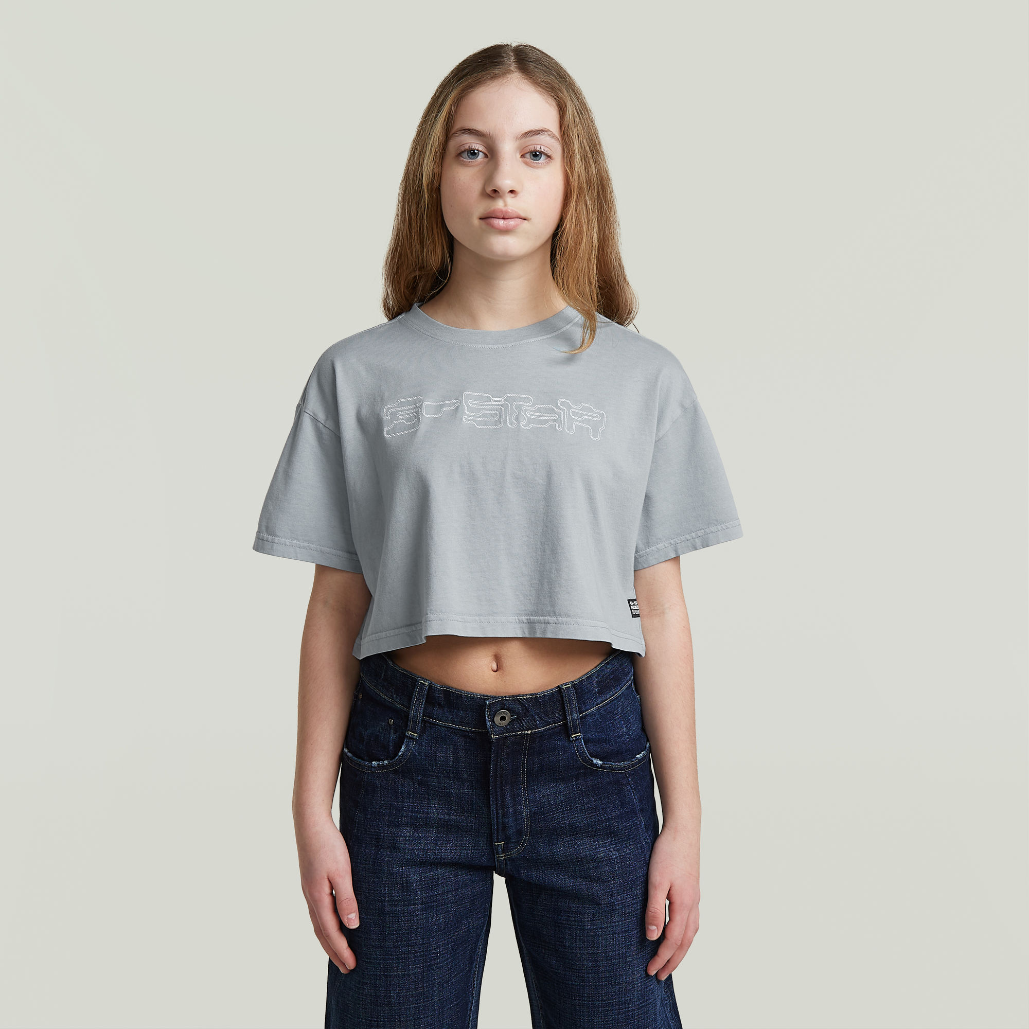 Girls Boxy Cropped T-Shirt - Hellblau - mädchen