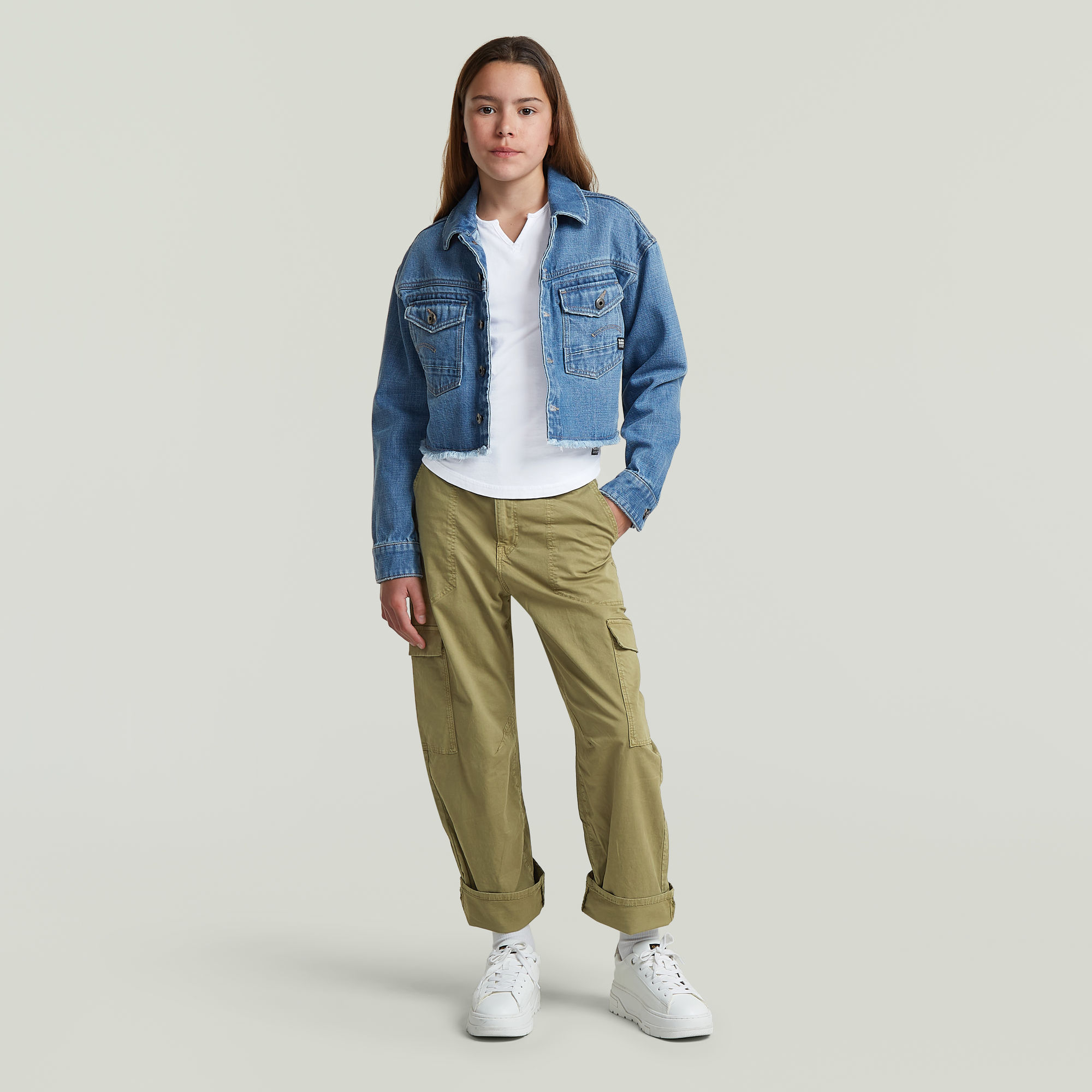 Thumbnail - Girls Cargo 3D Boyfriend Hose - Grün - mädchen