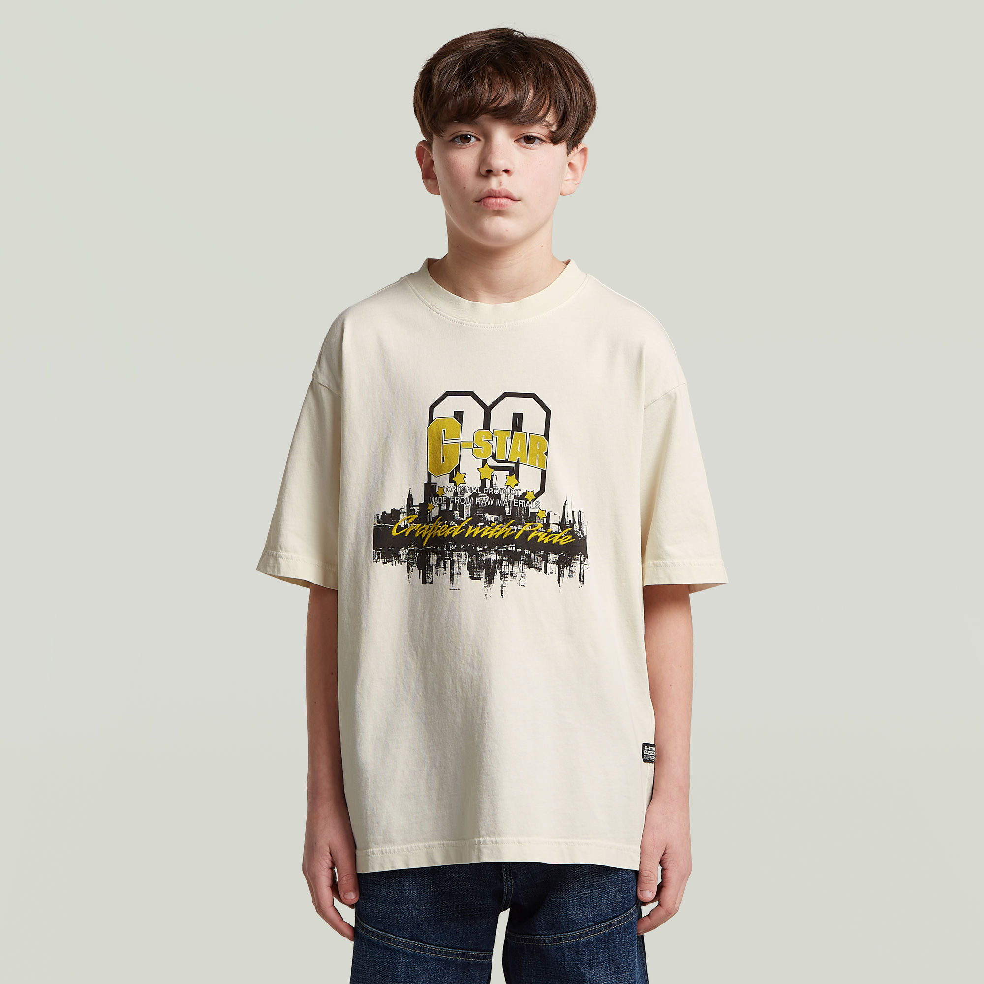 

Oversized T-Shirt voor jongens - Beige - jongens