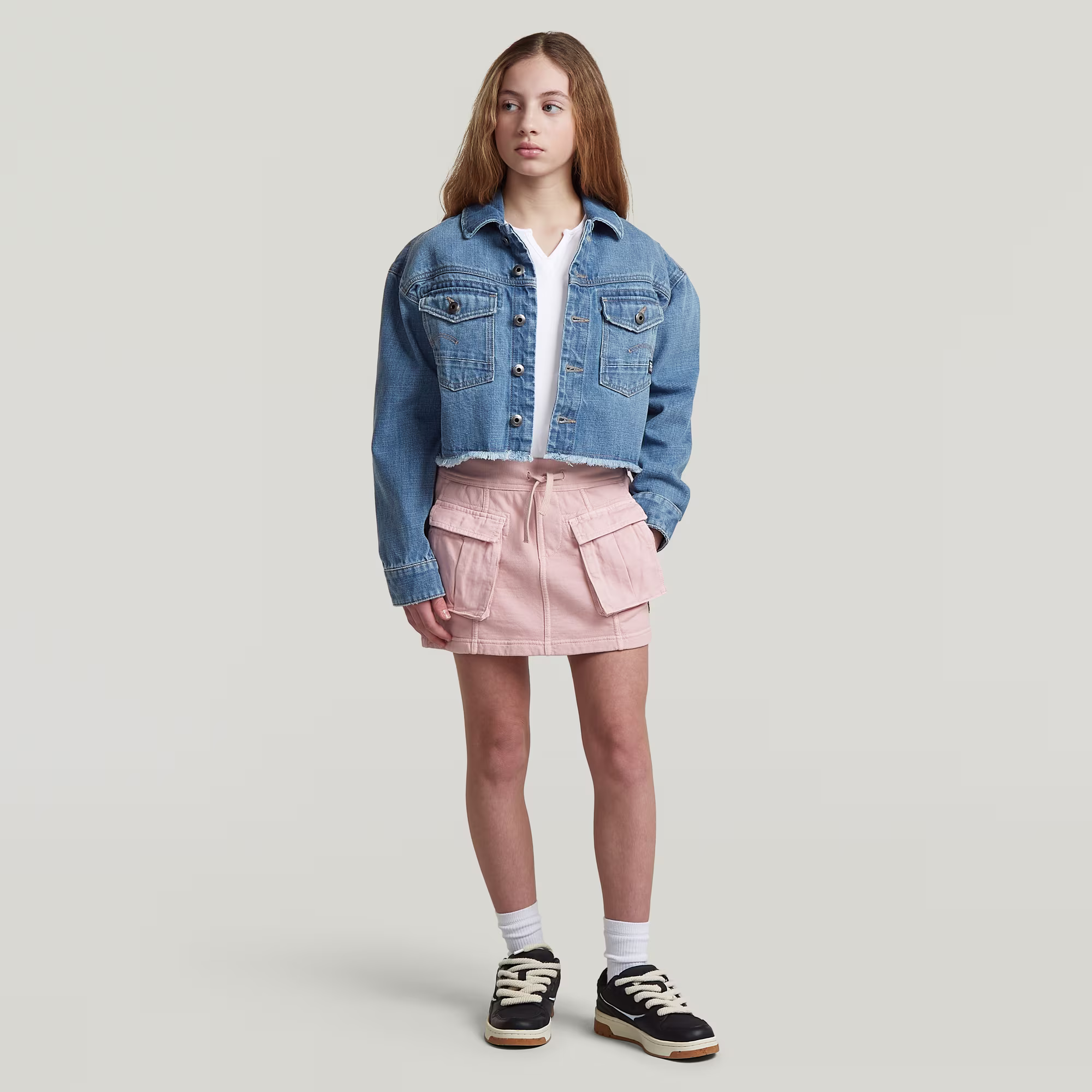 Thumbnail - Girls Mini Cargo Sweat Skirt PM - Pink - mädchen