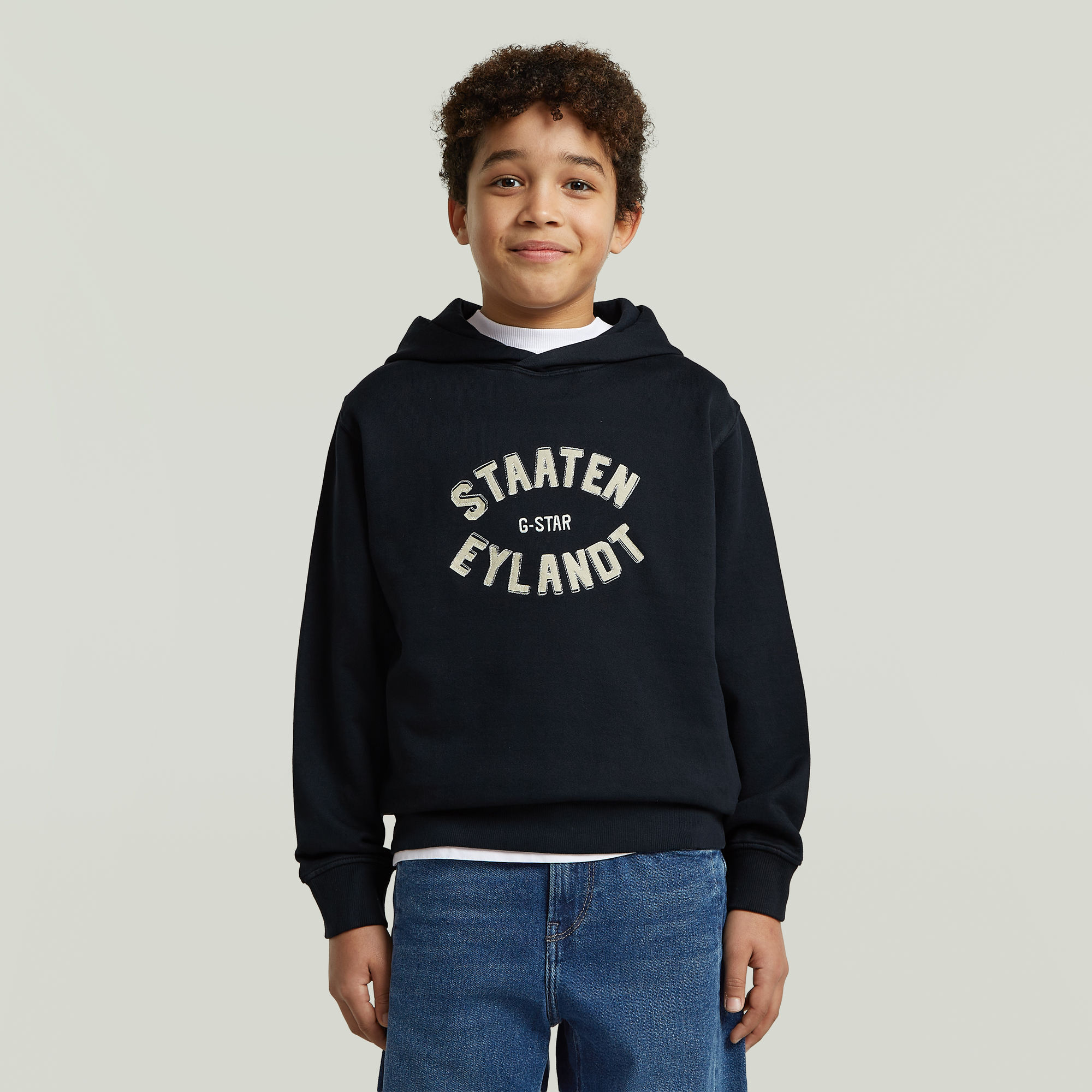 Boys Rand Hoodie Sweatshirt - Dunkelblau - jungen