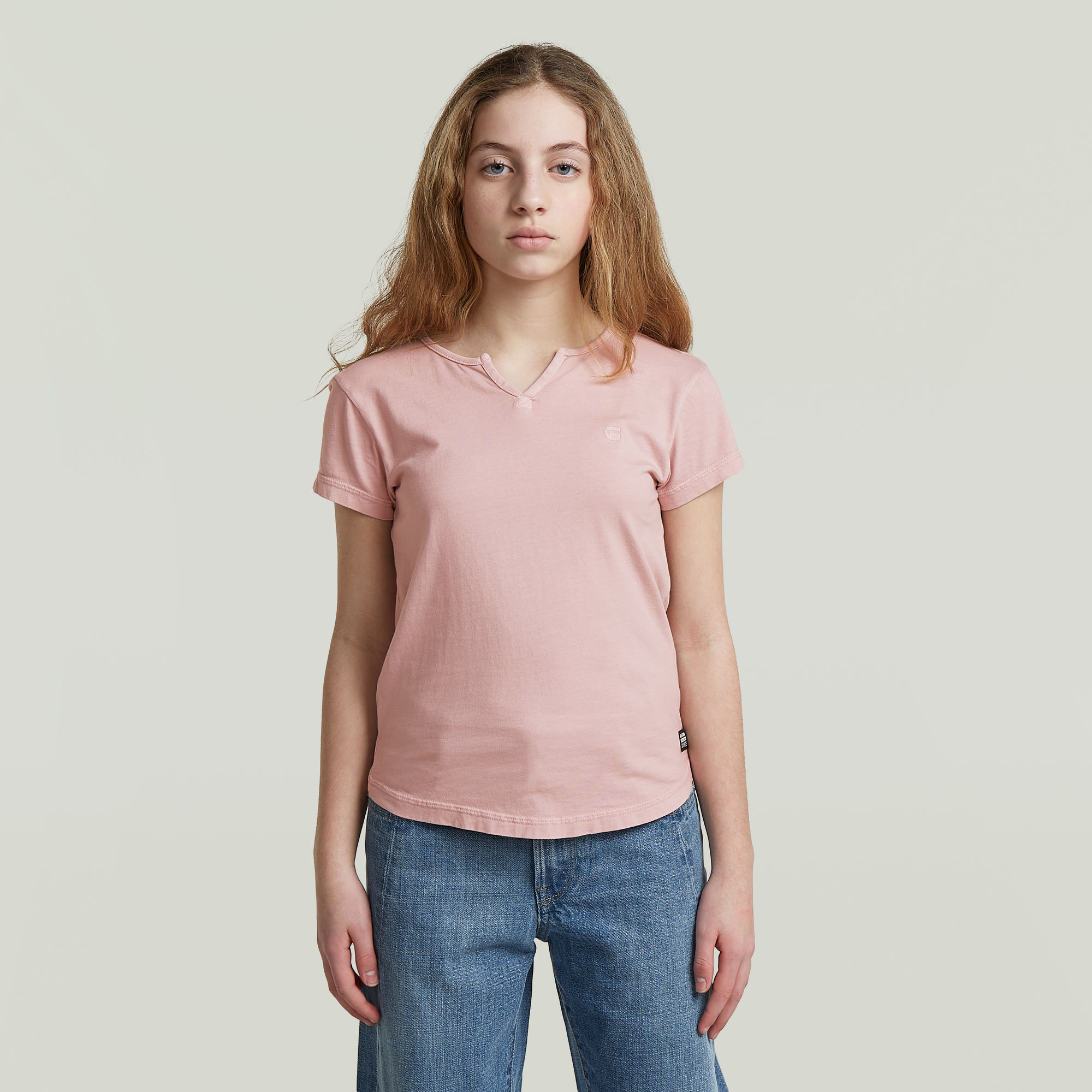 Girls Micro Placket Slim T-Shirt - Pink - mädchen