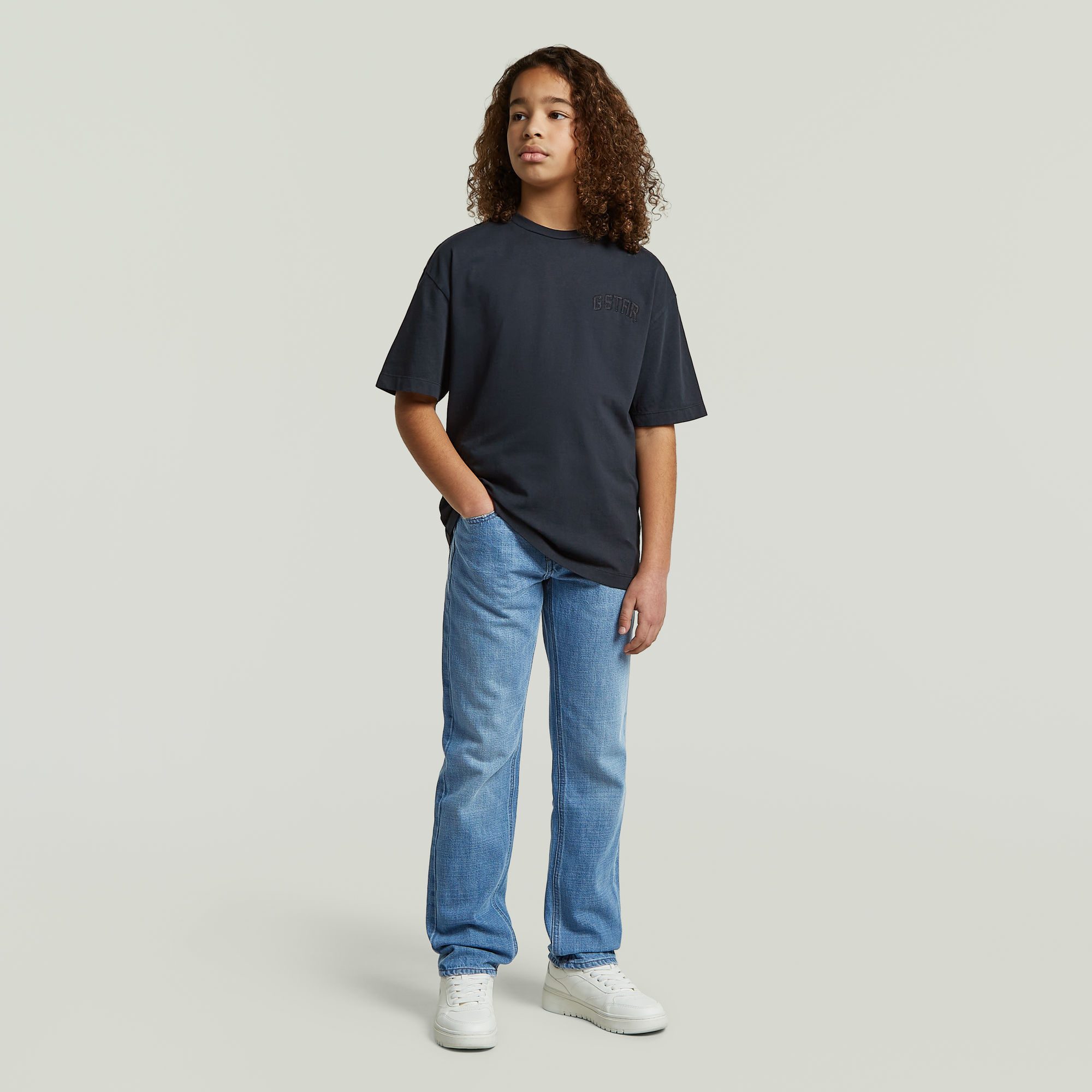 Thumbnail - Boys Tee Coll Top - Dunkelblau - jungen