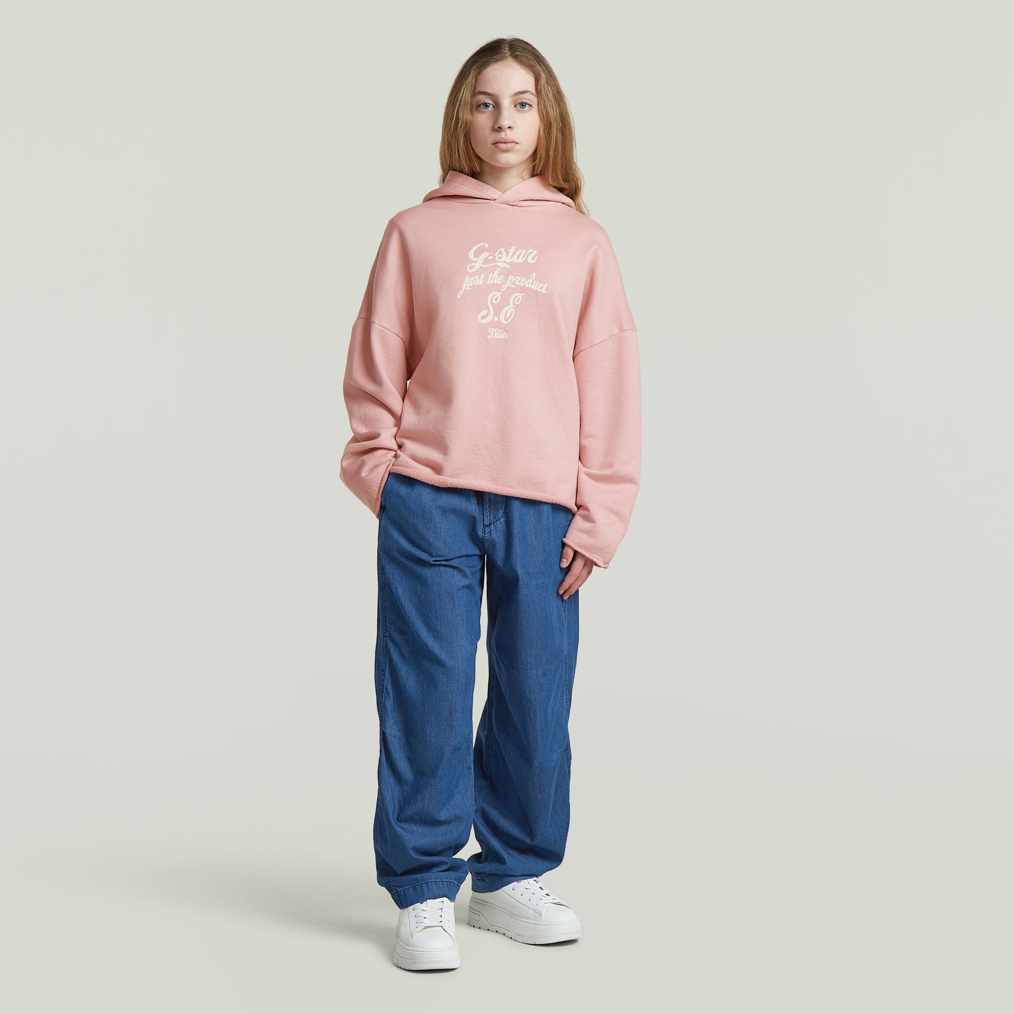 Thumbnail - Girls Basic Hooded Sweatshirt - Pink - mädchen