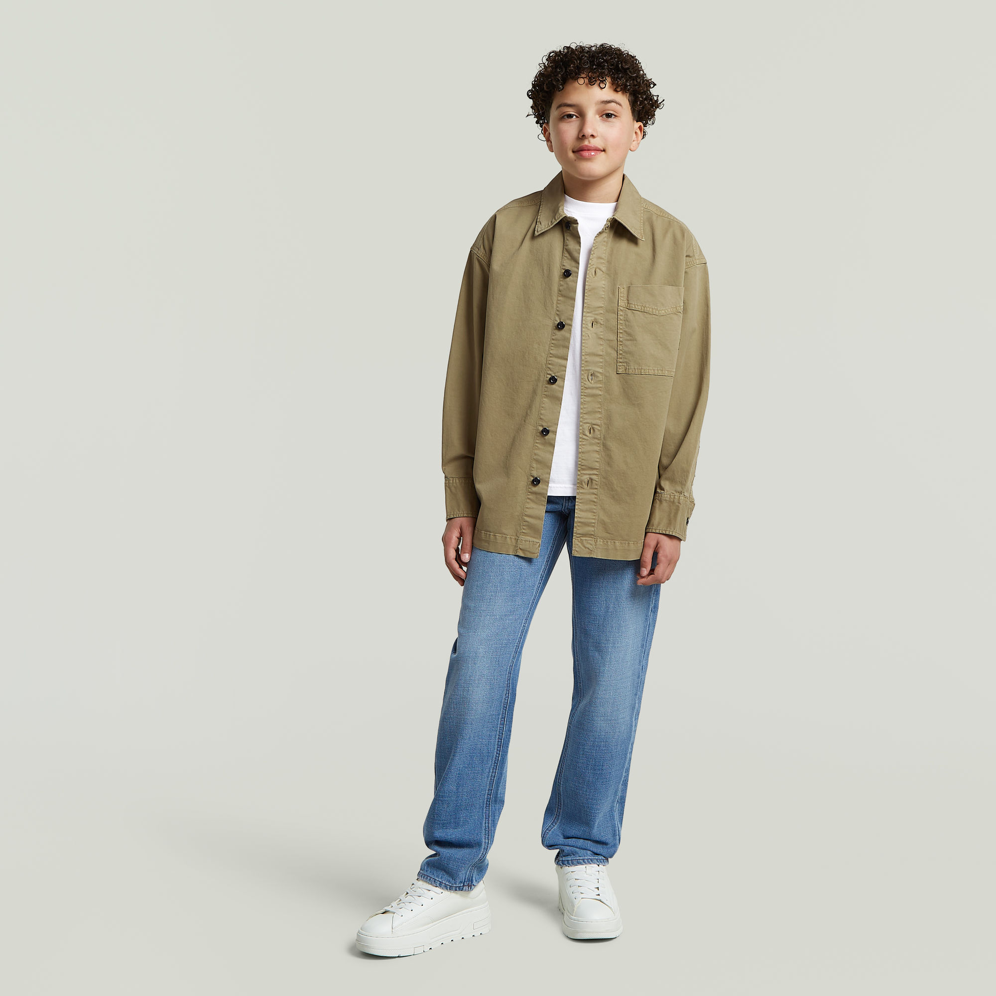 Thumbnail - Boys Boxy Fit Hemd - Grün - jungen