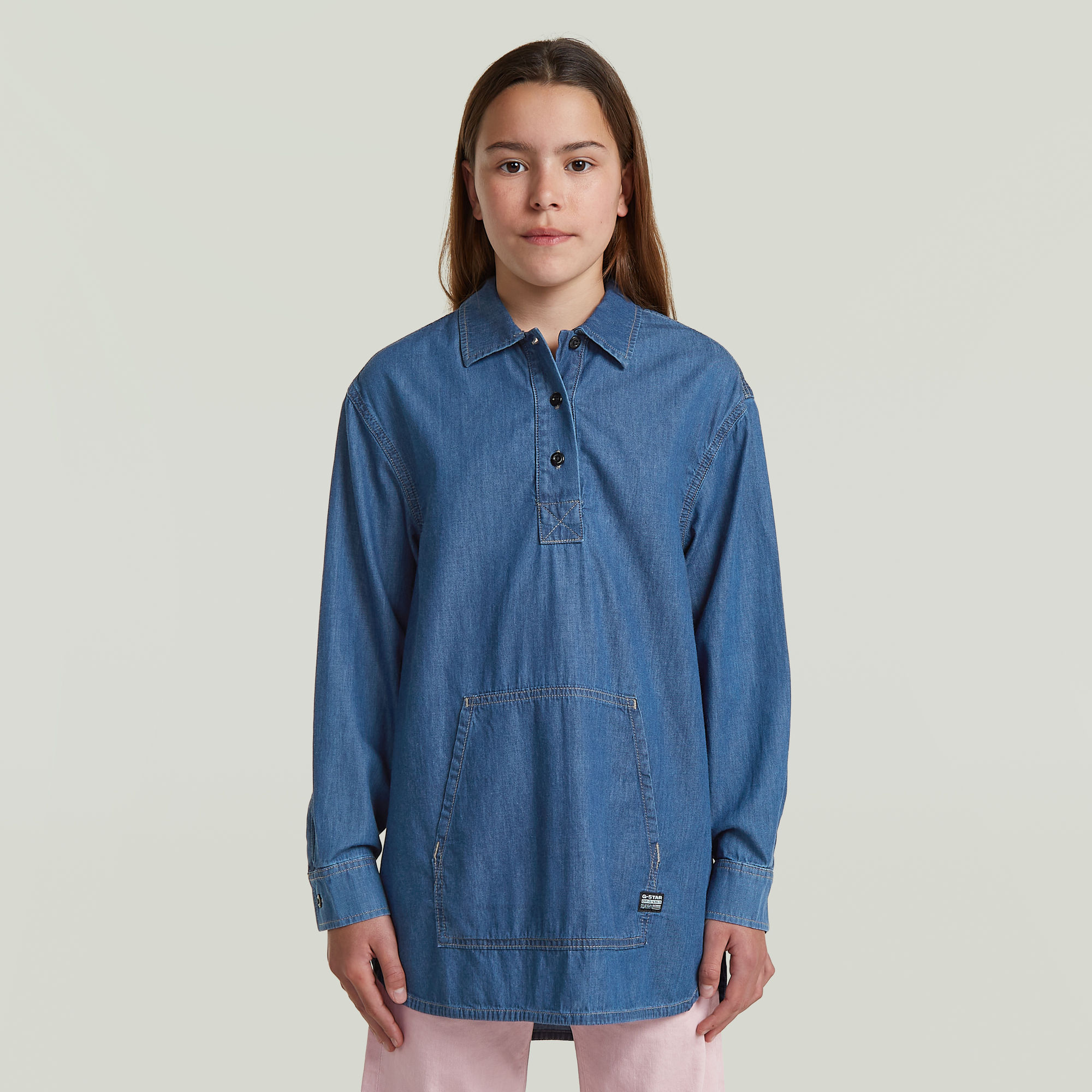 Girls Beta Hemd - Mittelblau - mädchen