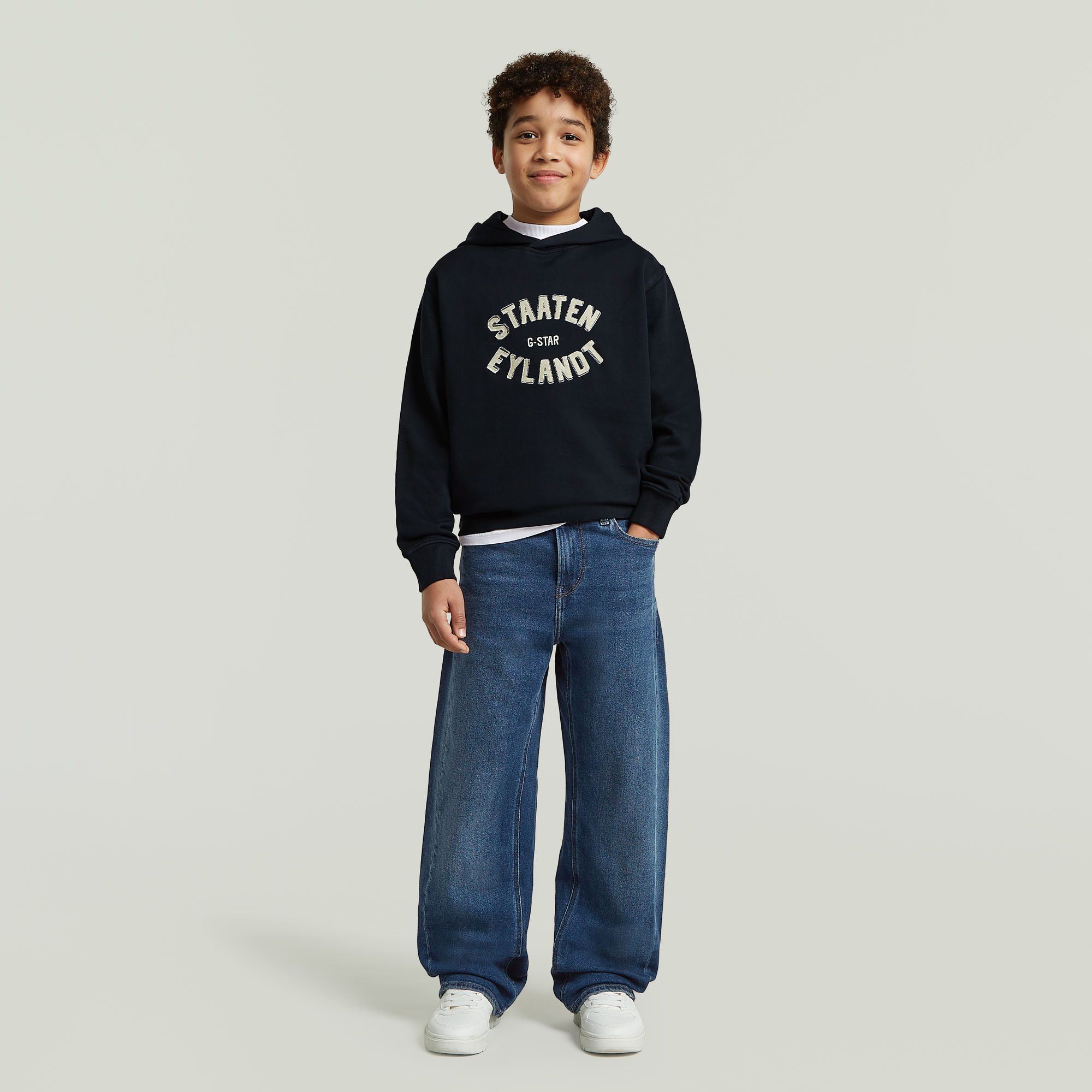 Thumbnail - Boys Rand Hoodie Sweatshirt - Dunkelblau - jungen