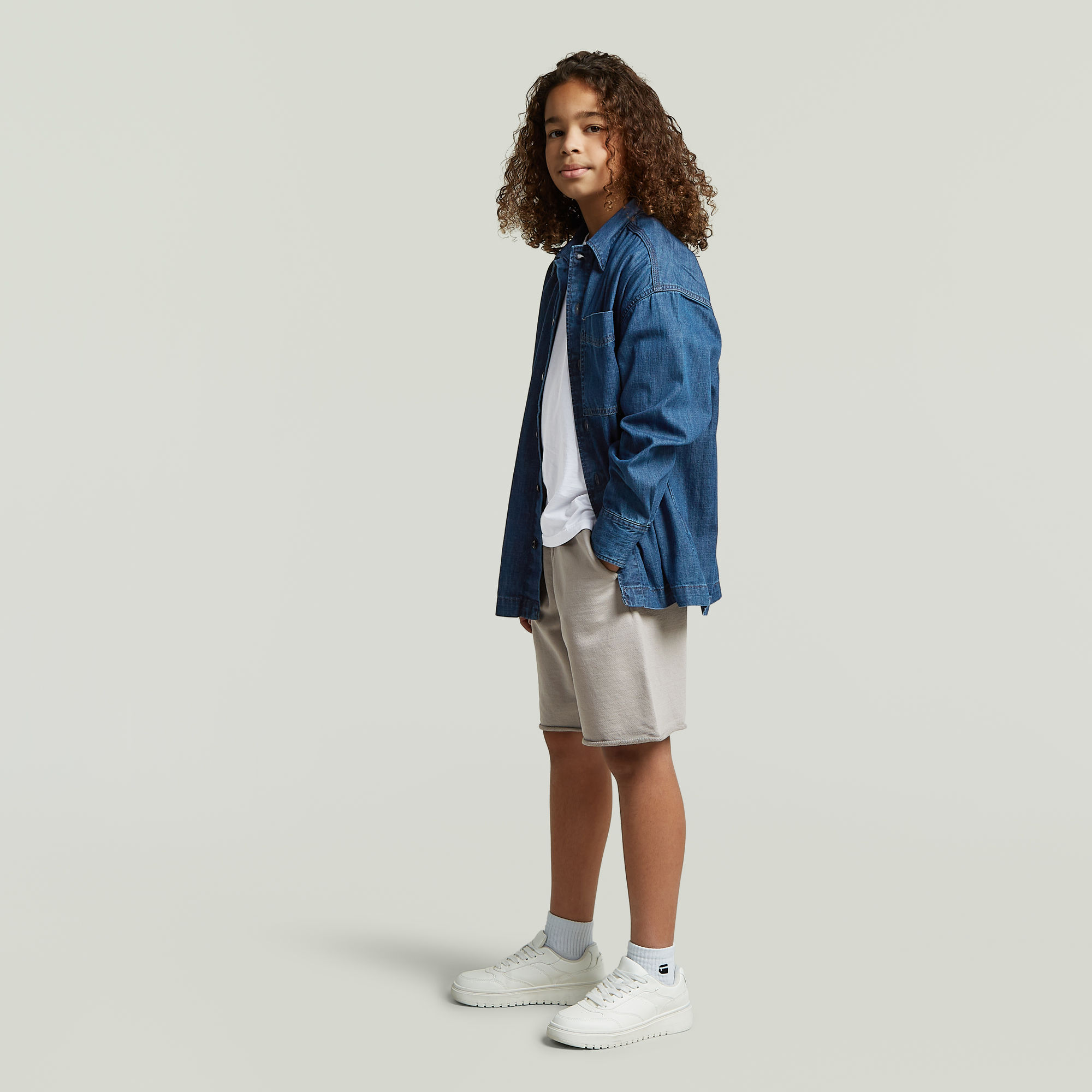 Thumbnail - Boys Basic Coll Shorts - Grau - jungen