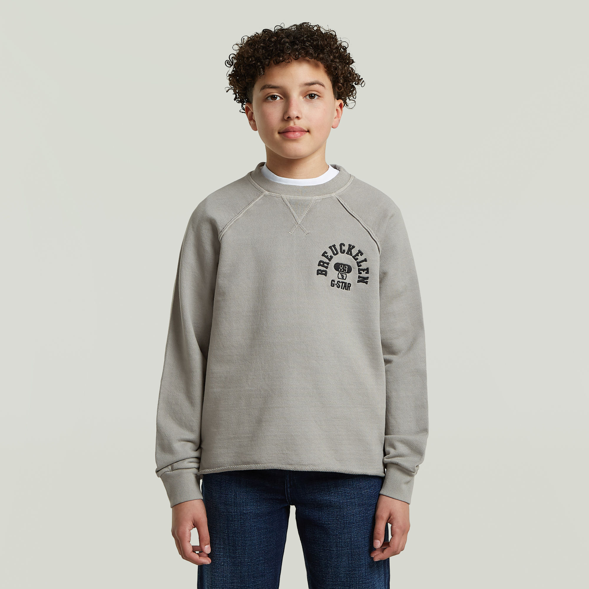 Boys Basic Coll Crew Sweatshirt - Grau - jungen