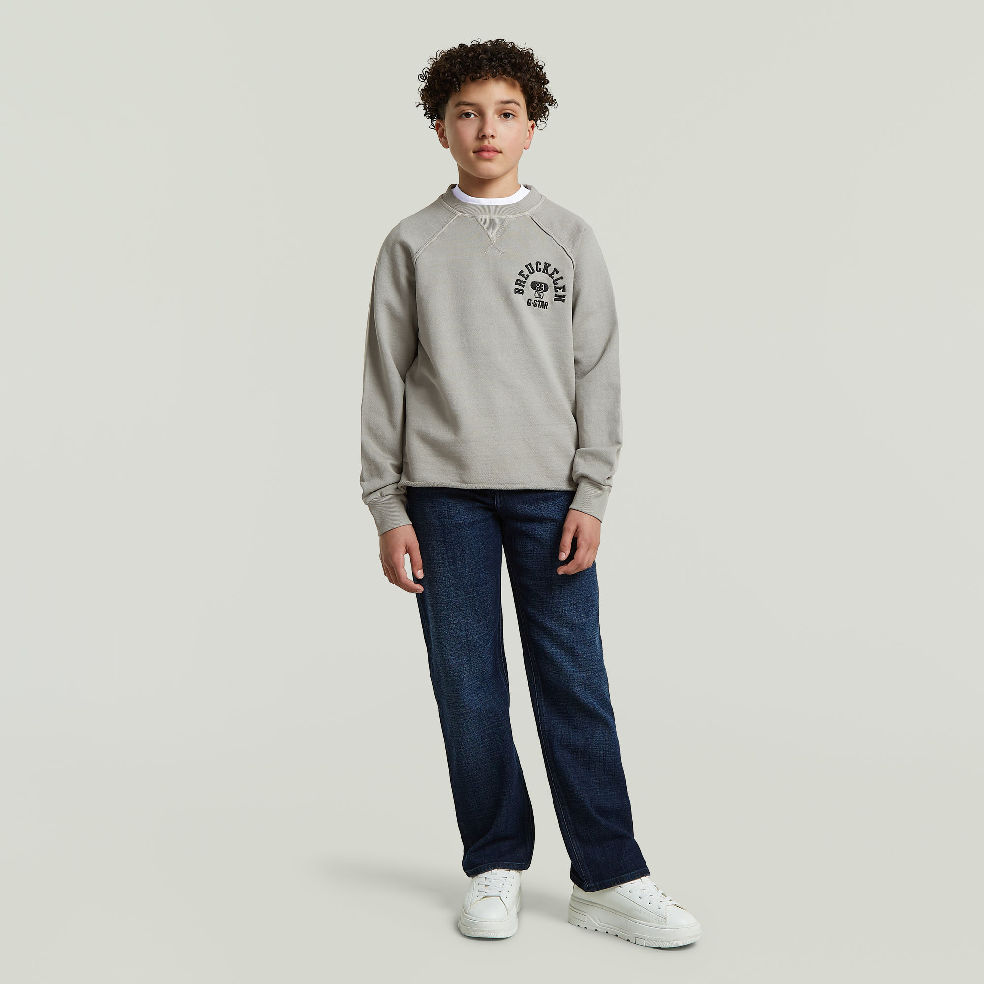 Thumbnail - Boys Basic Coll Crew Sweatshirt - Grau - jungen