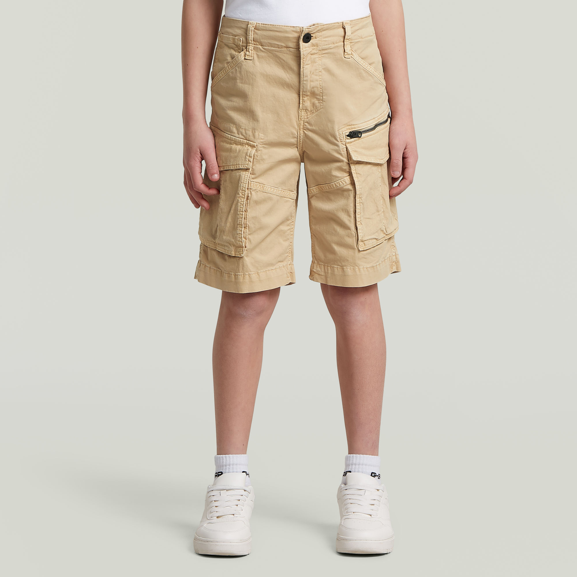 Boys Rovic Zip PM Shorts - Beige - jungen