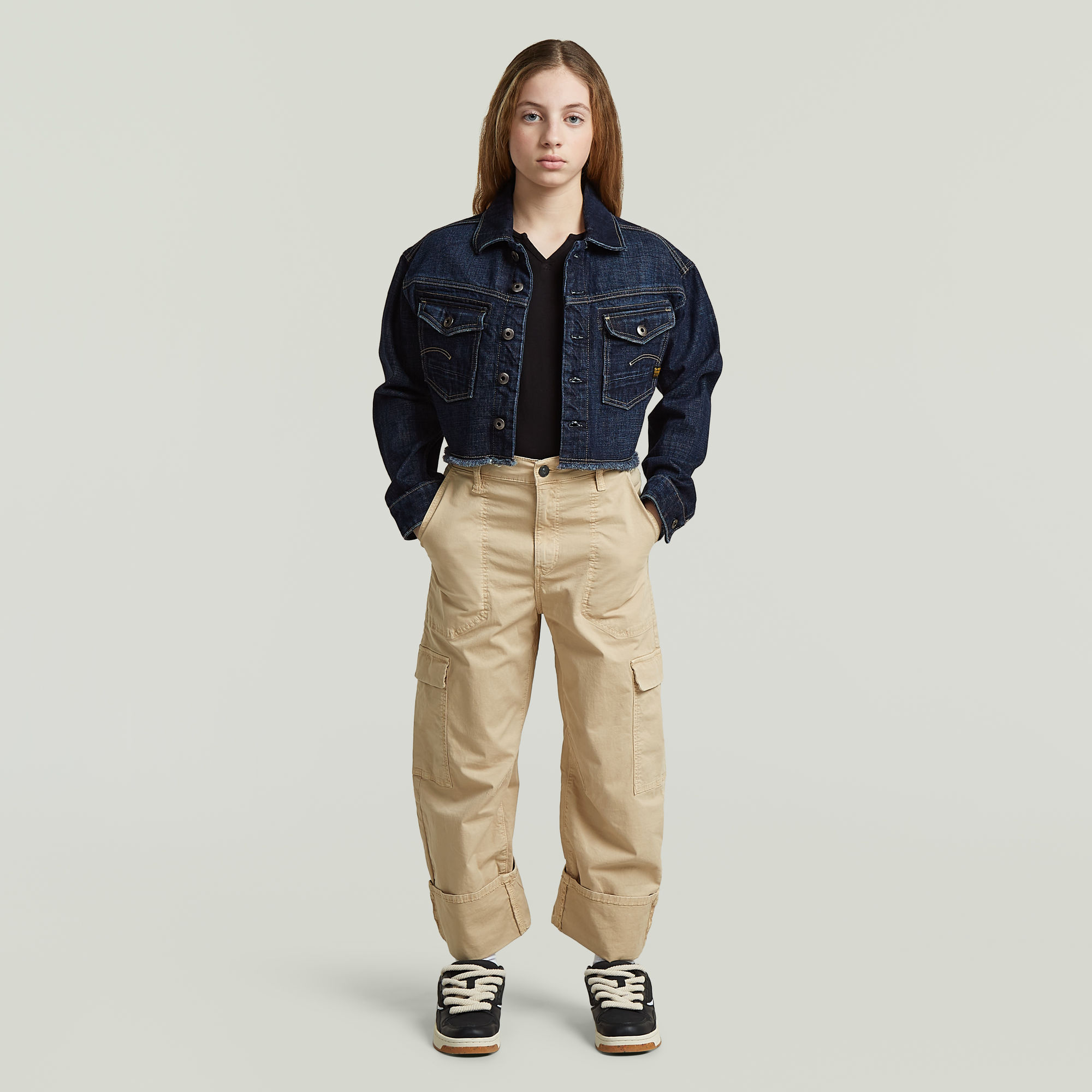 Thumbnail - Girls Cargo 3D Boyfriend Hose - Beige - mädchen