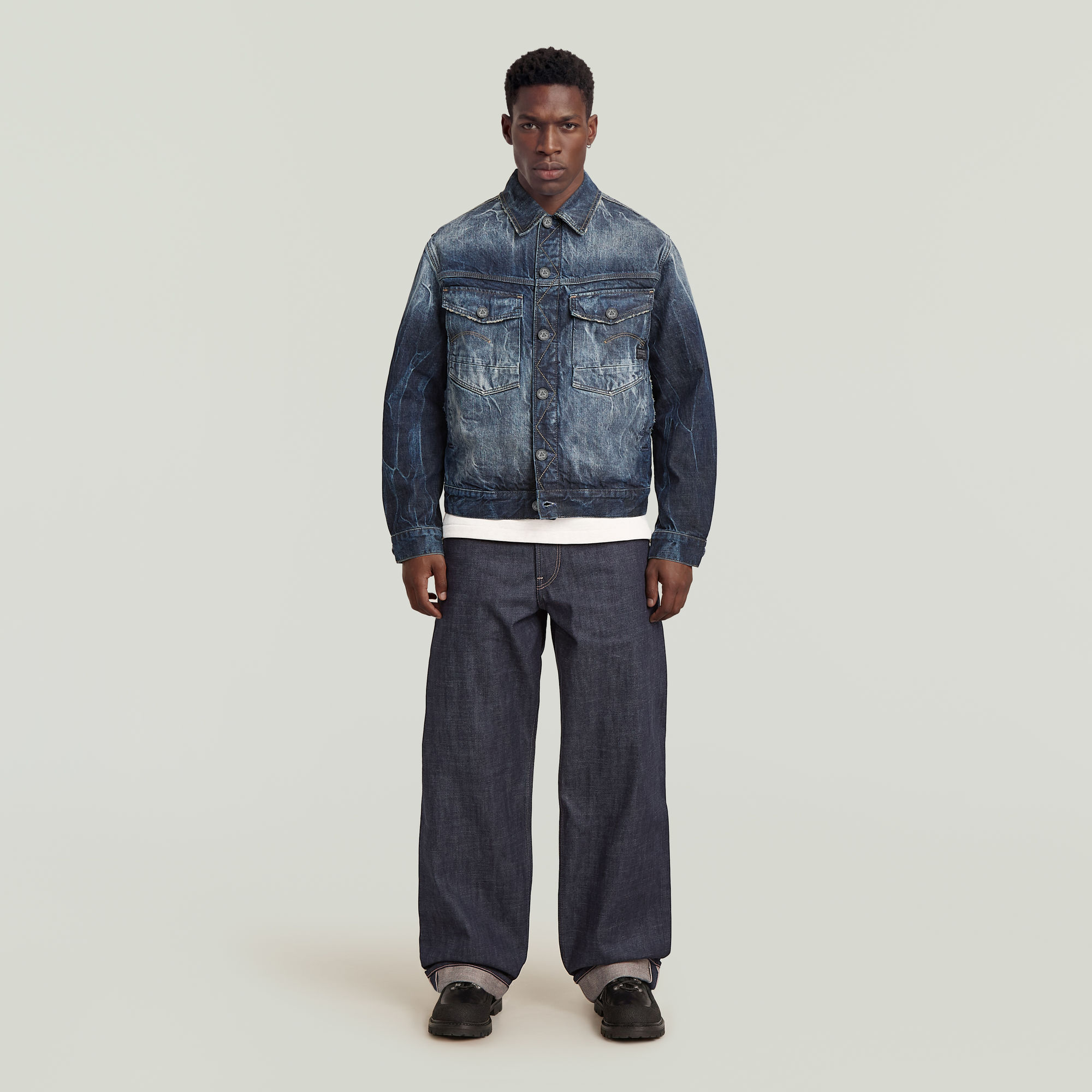 Thumbnail - G-S023 Modson Chino Selvedge - Dunkelblau - Herren