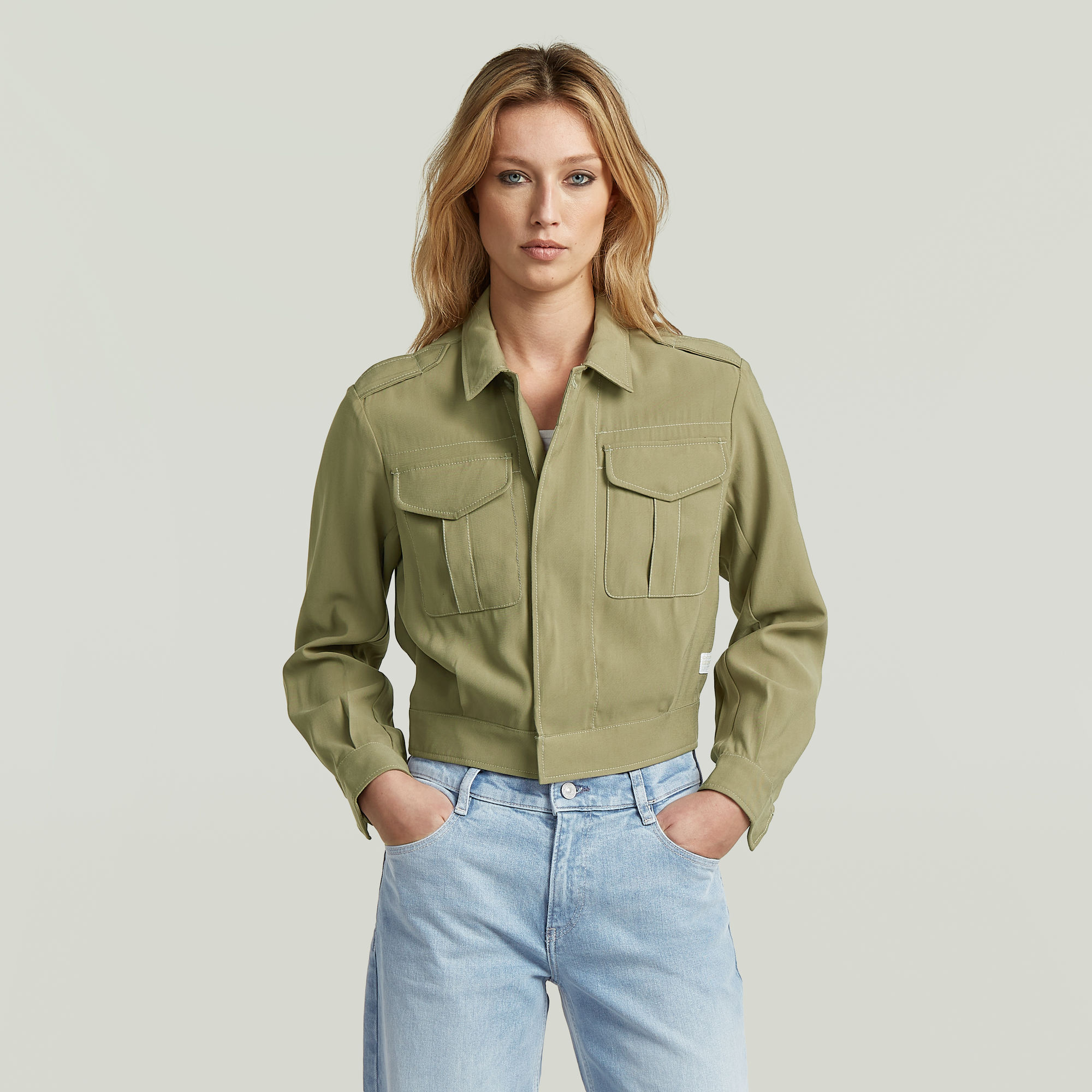 

Officer Short Jacke - Grün - Damen