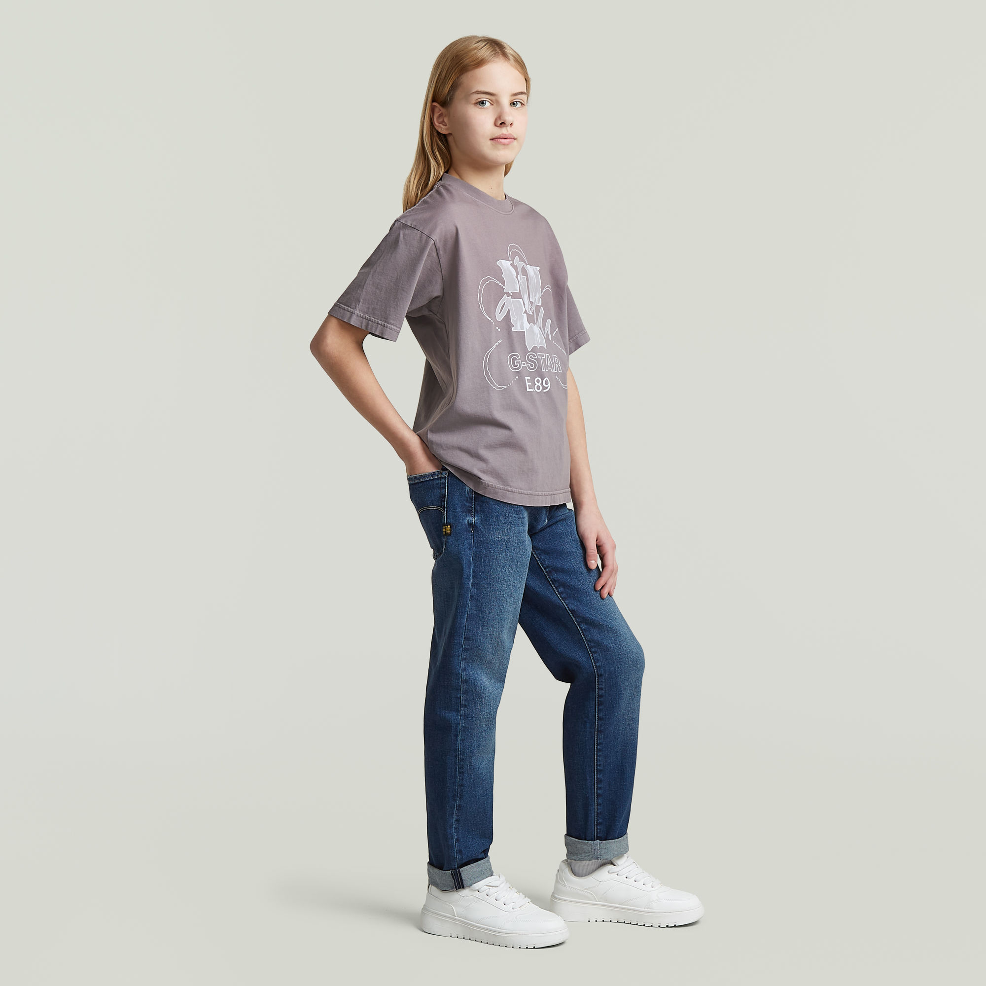 Thumbnail - Girls Kate Boyfriend 2.0 Jeans - Mittelblau - mädchen