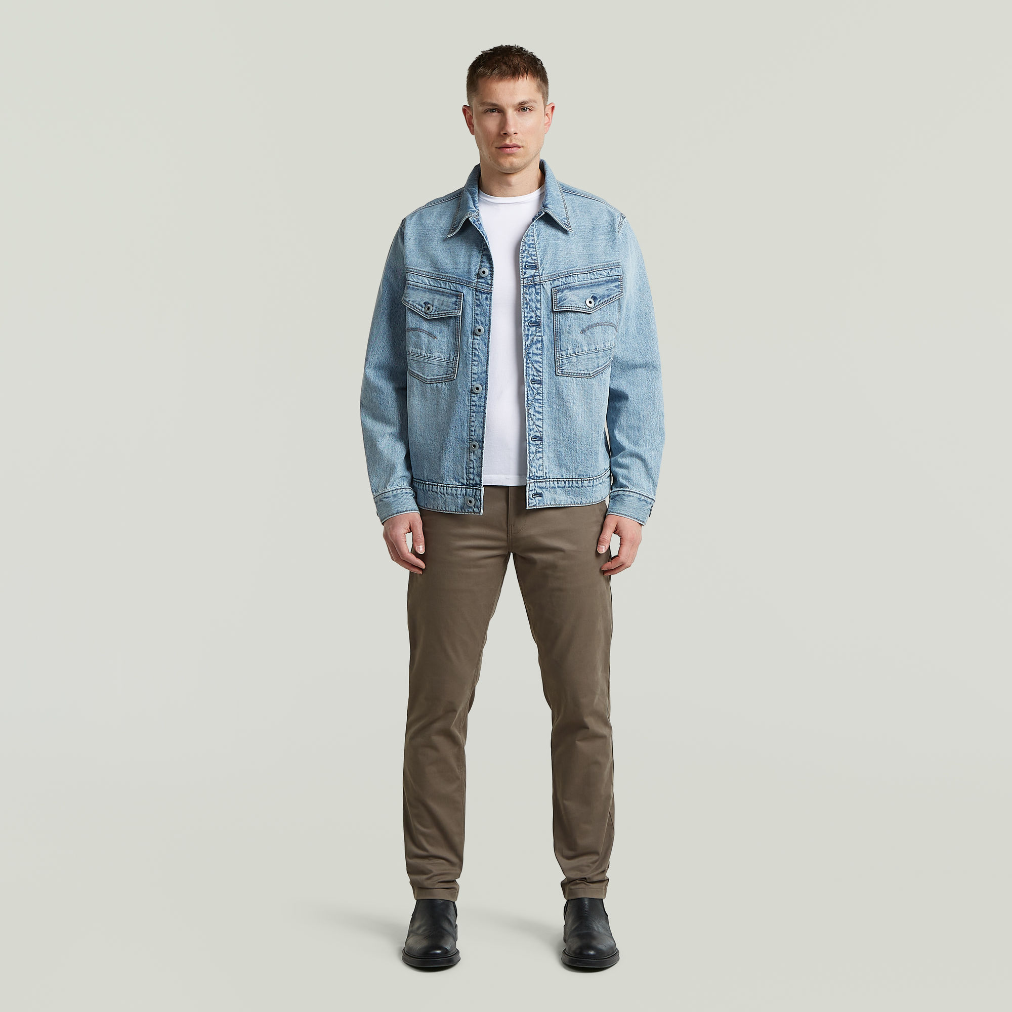 Thumbnail - Slim Chino - Braun - Herren