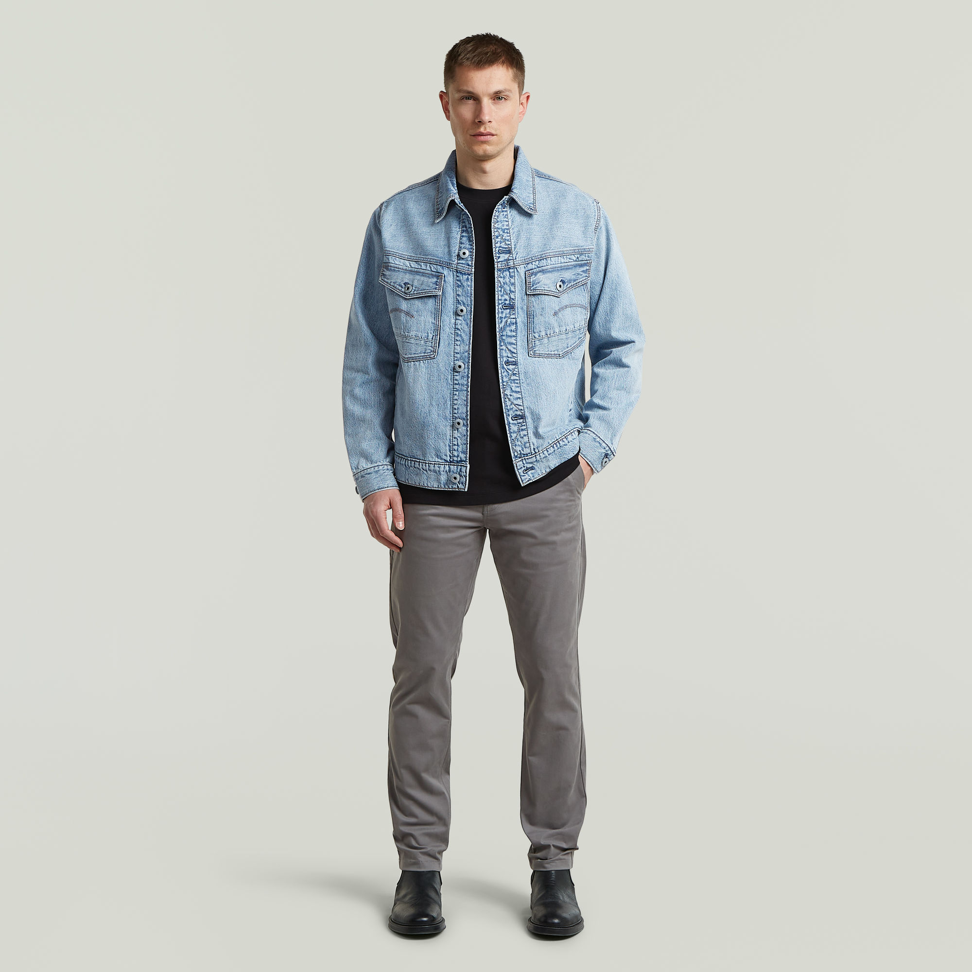 Thumbnail - Slim Chino - Grau - Herren