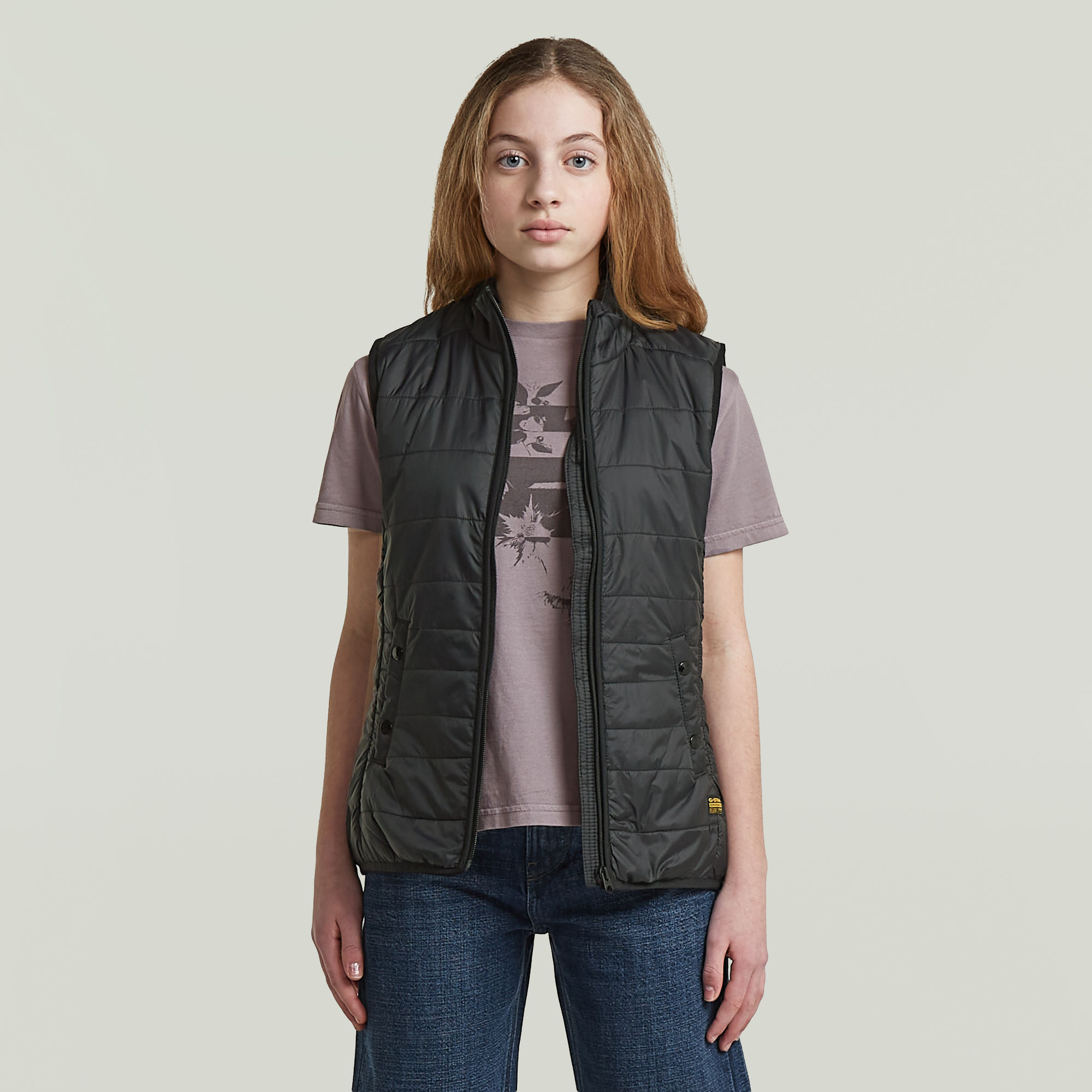 Girls Foundation Padded Liner Weste - Schwarz - mädchen