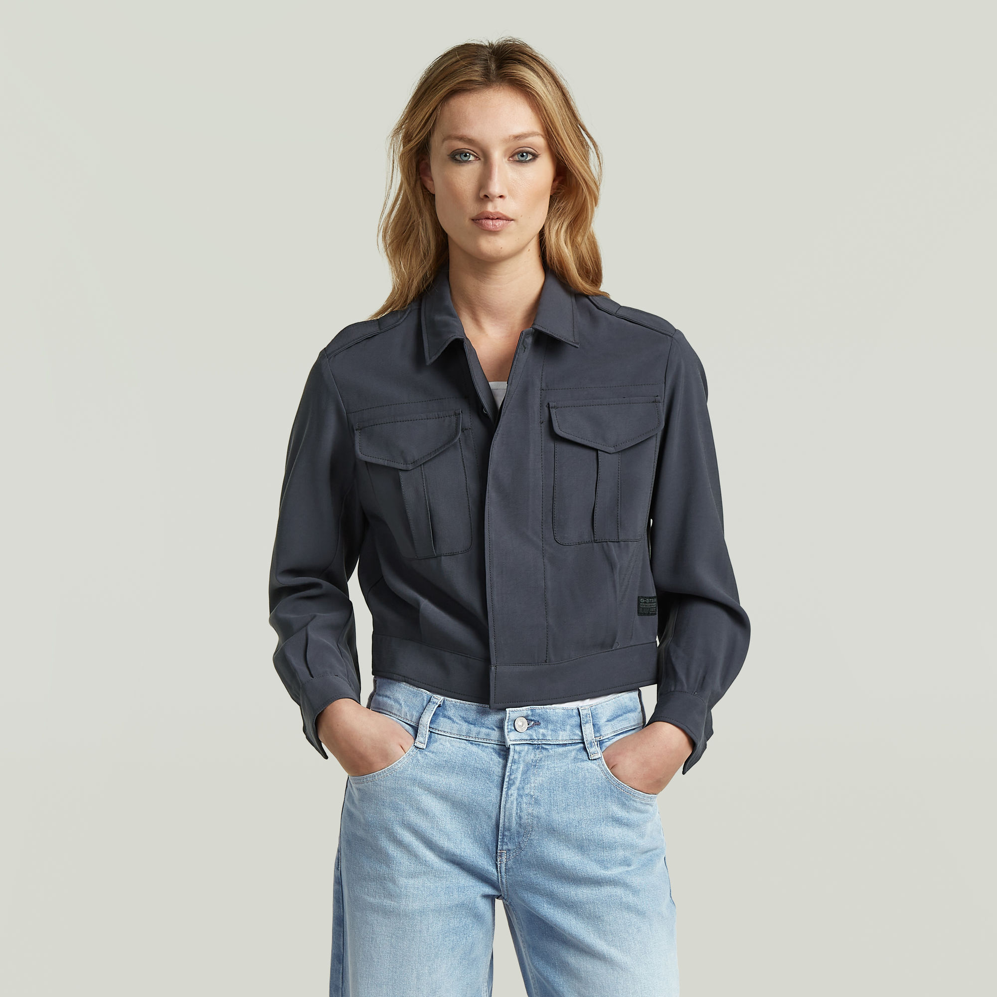 Officer Short Jacke - Grau - Damen