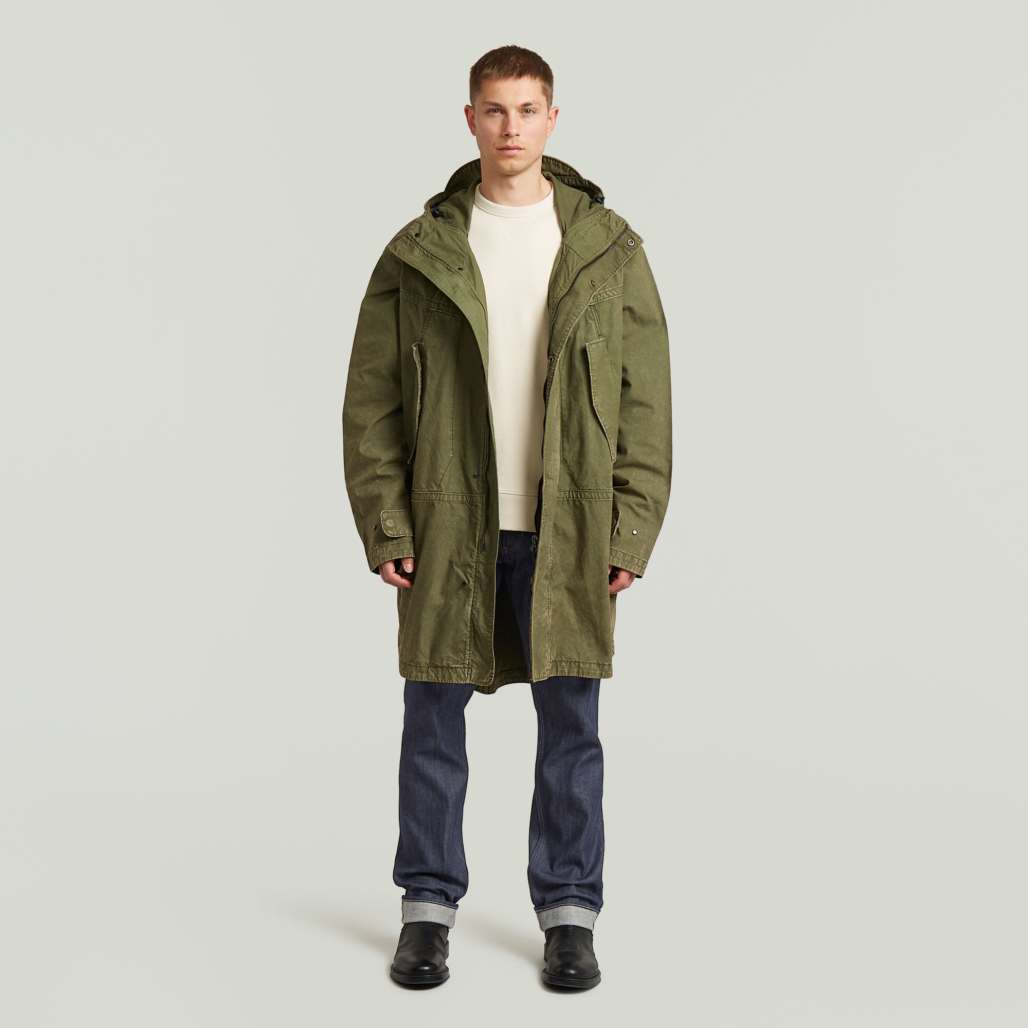 Long Parka - Grün - Herren