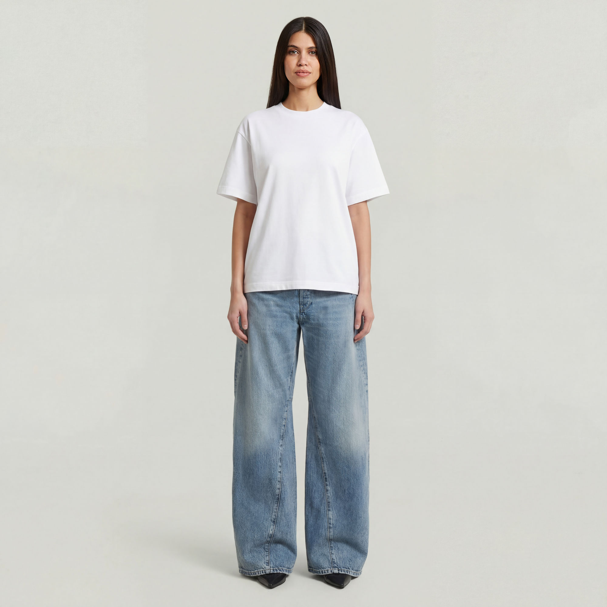 Thumbnail - Contor Wide Jeans - Mittelblau - Damen
