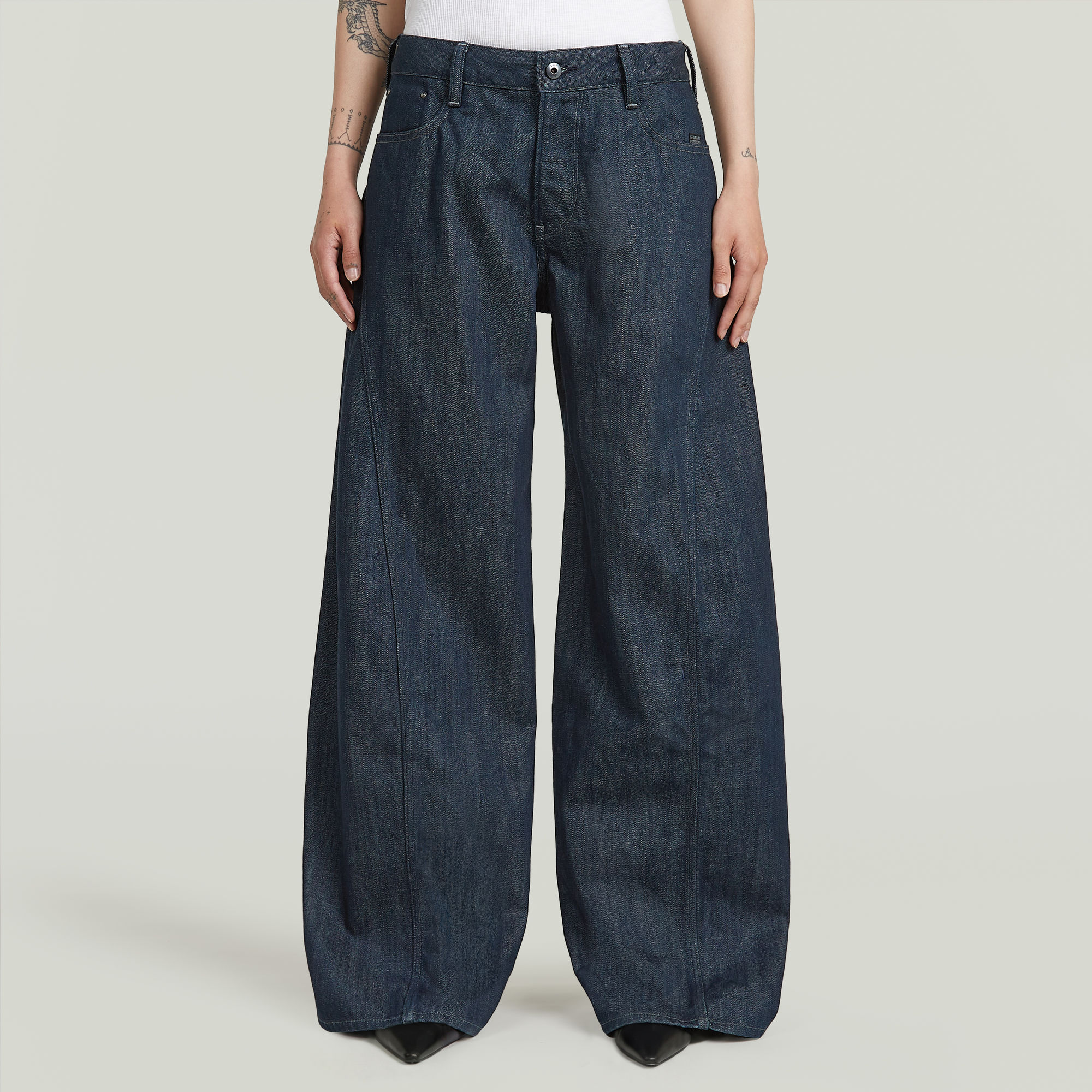 Helyx Cinch Wide Jeans - Dunkelblau - Damen