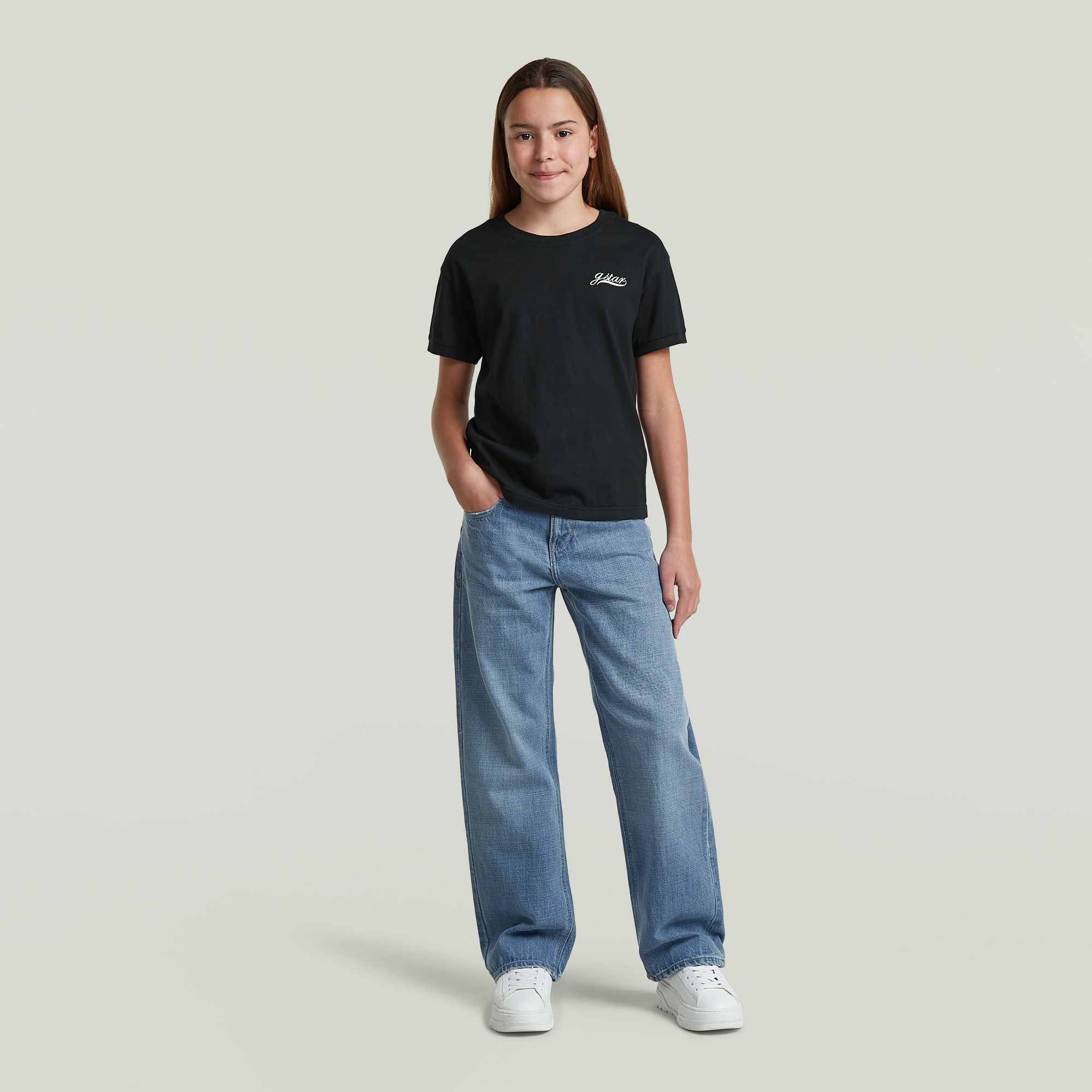 Thumbnail - Girls Badge Top - Schwarz - mädchen