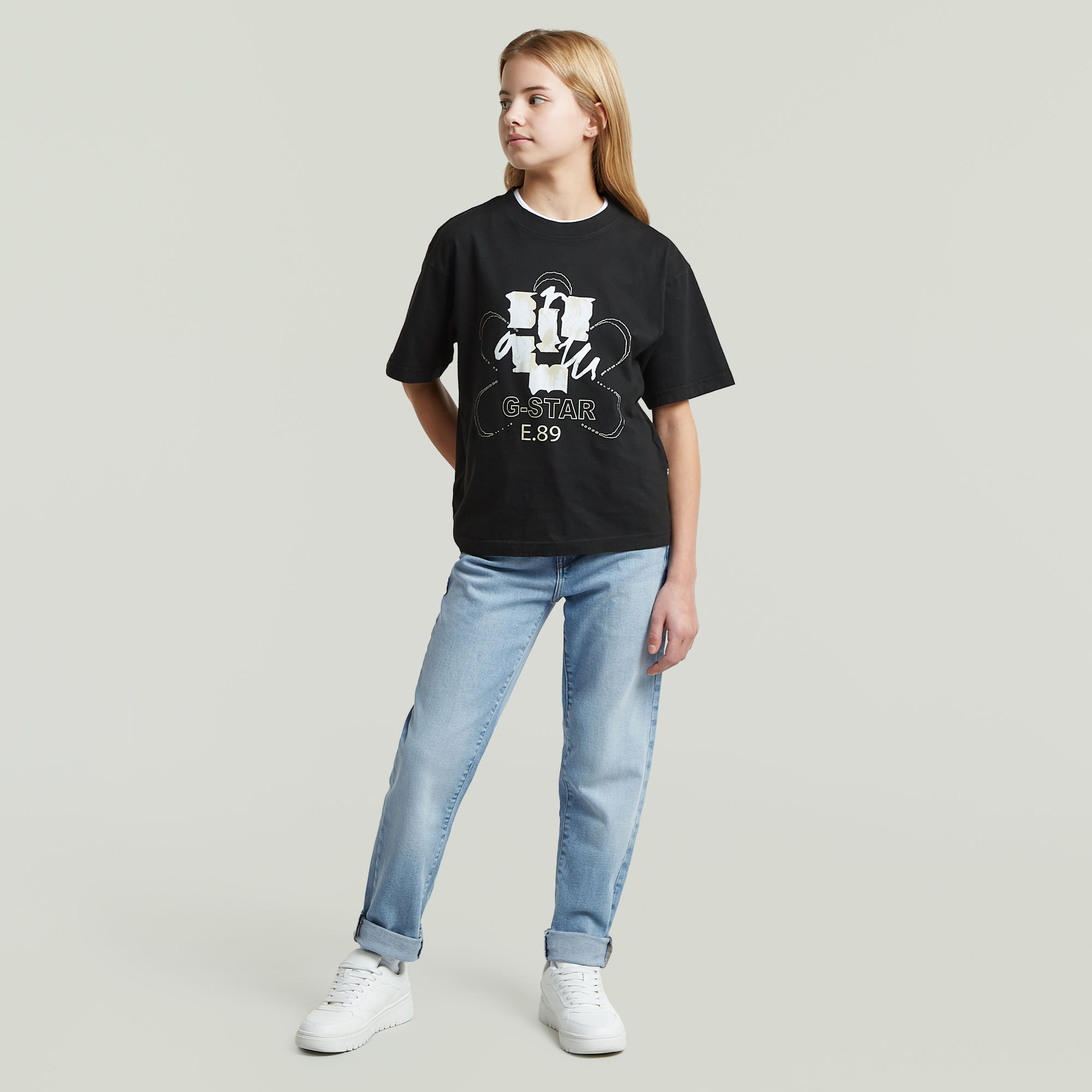 Thumbnail - Girls Oversized Top - Schwarz - mädchen