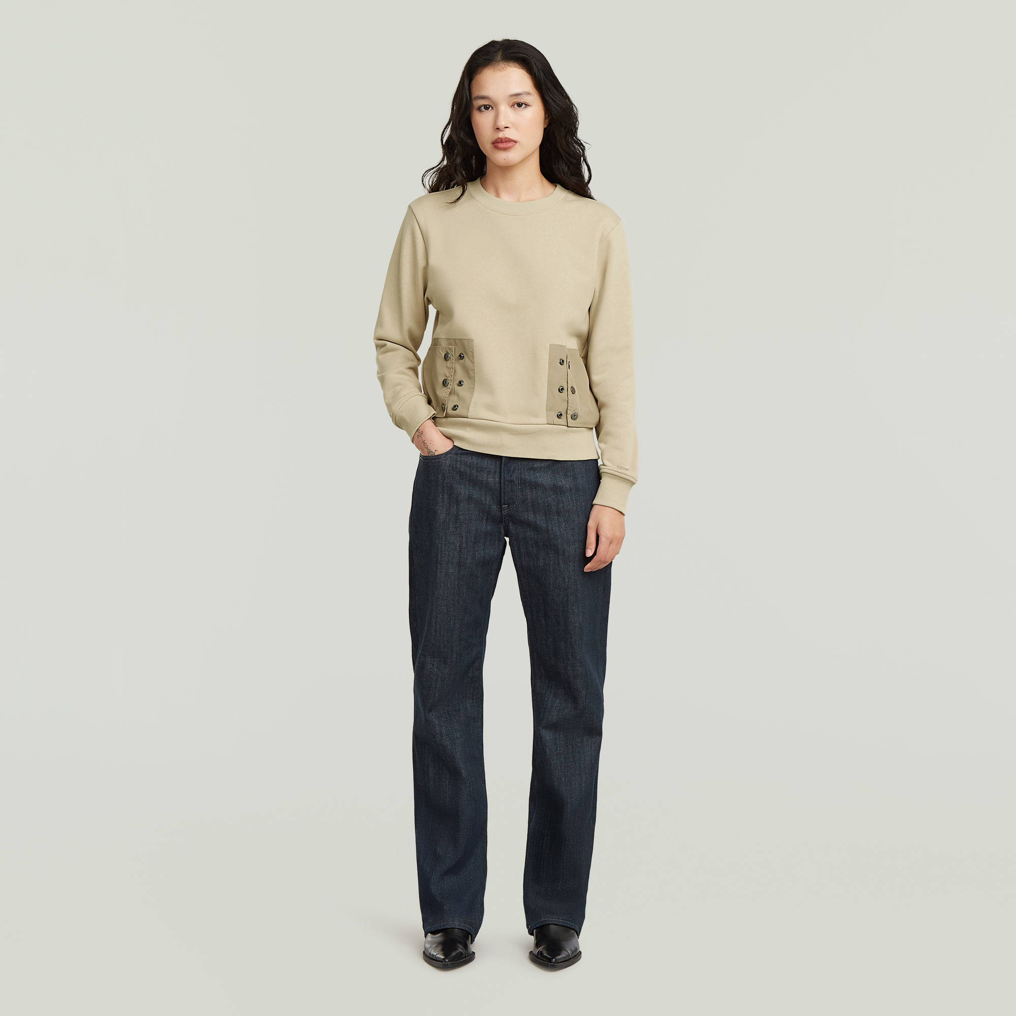 Thumbnail - G-Straight Jeans - Dunkelblau - Damen