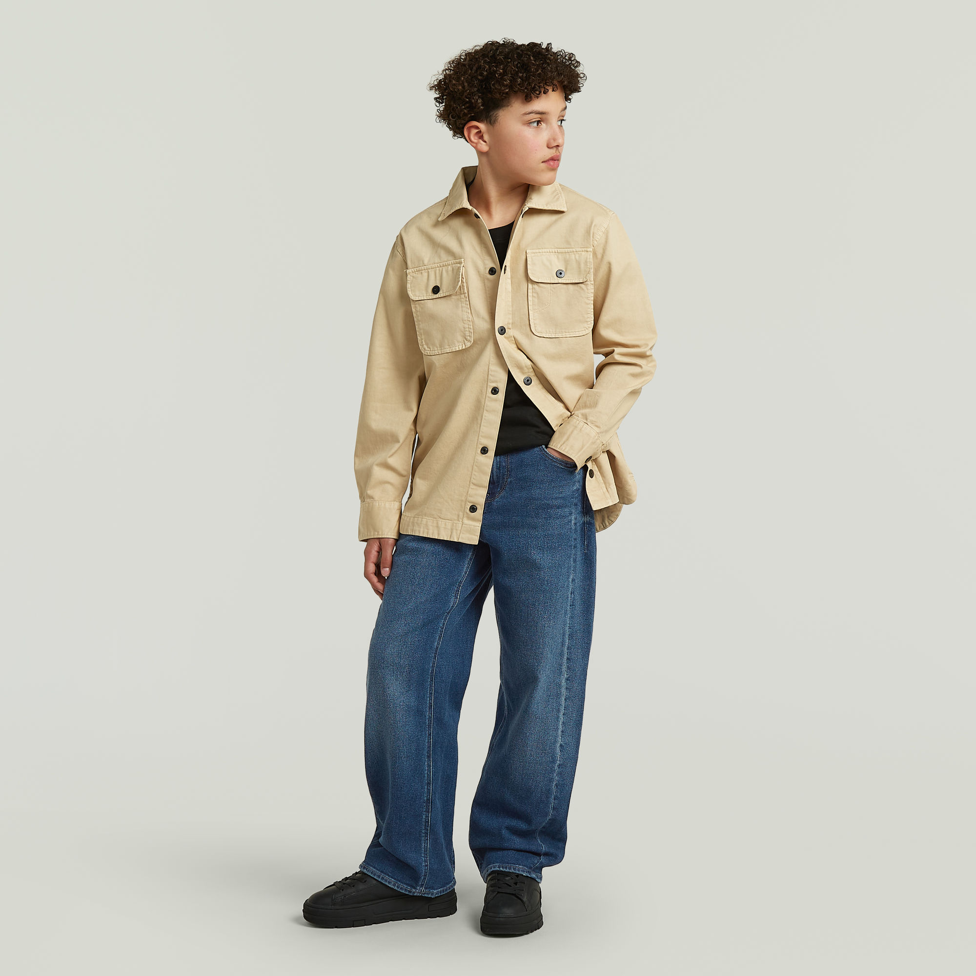 Thumbnail - Boys GPO Overshirt - Beige - jungen