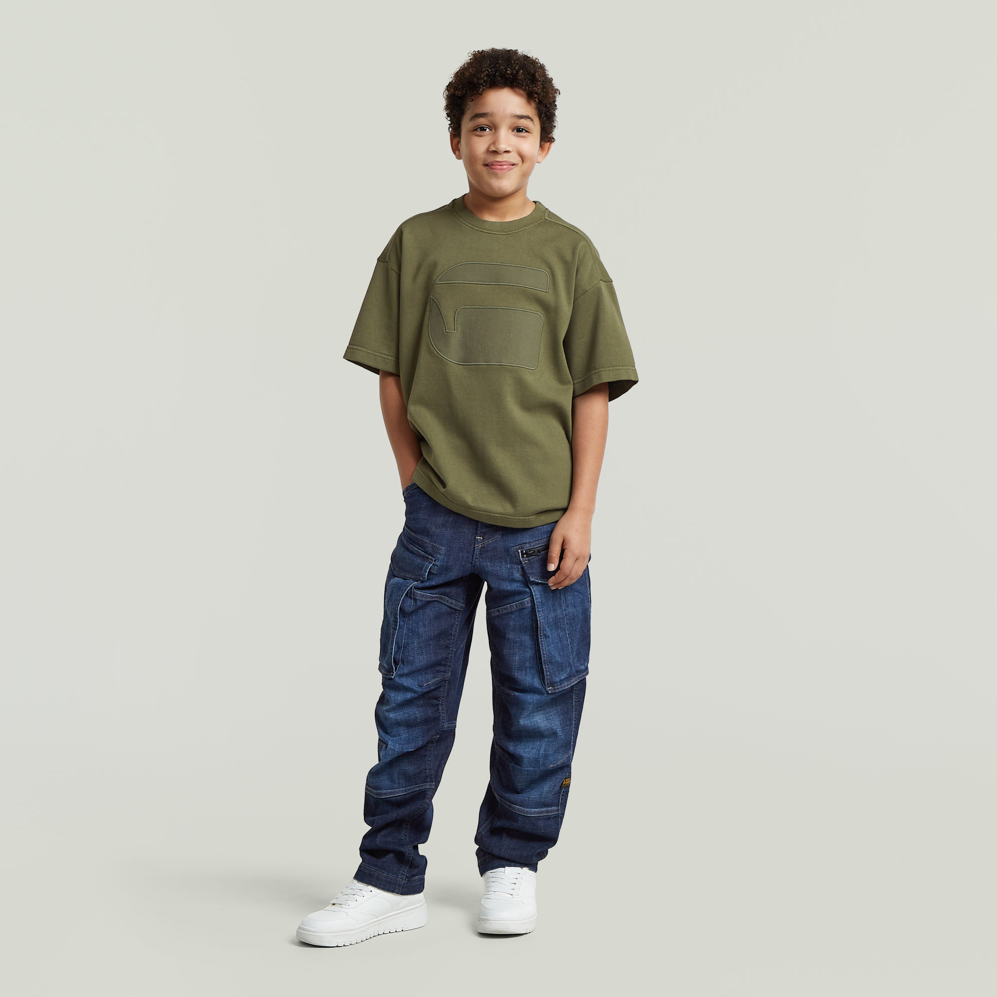 Thumbnail - Boys Army Tee - Grün - jungen