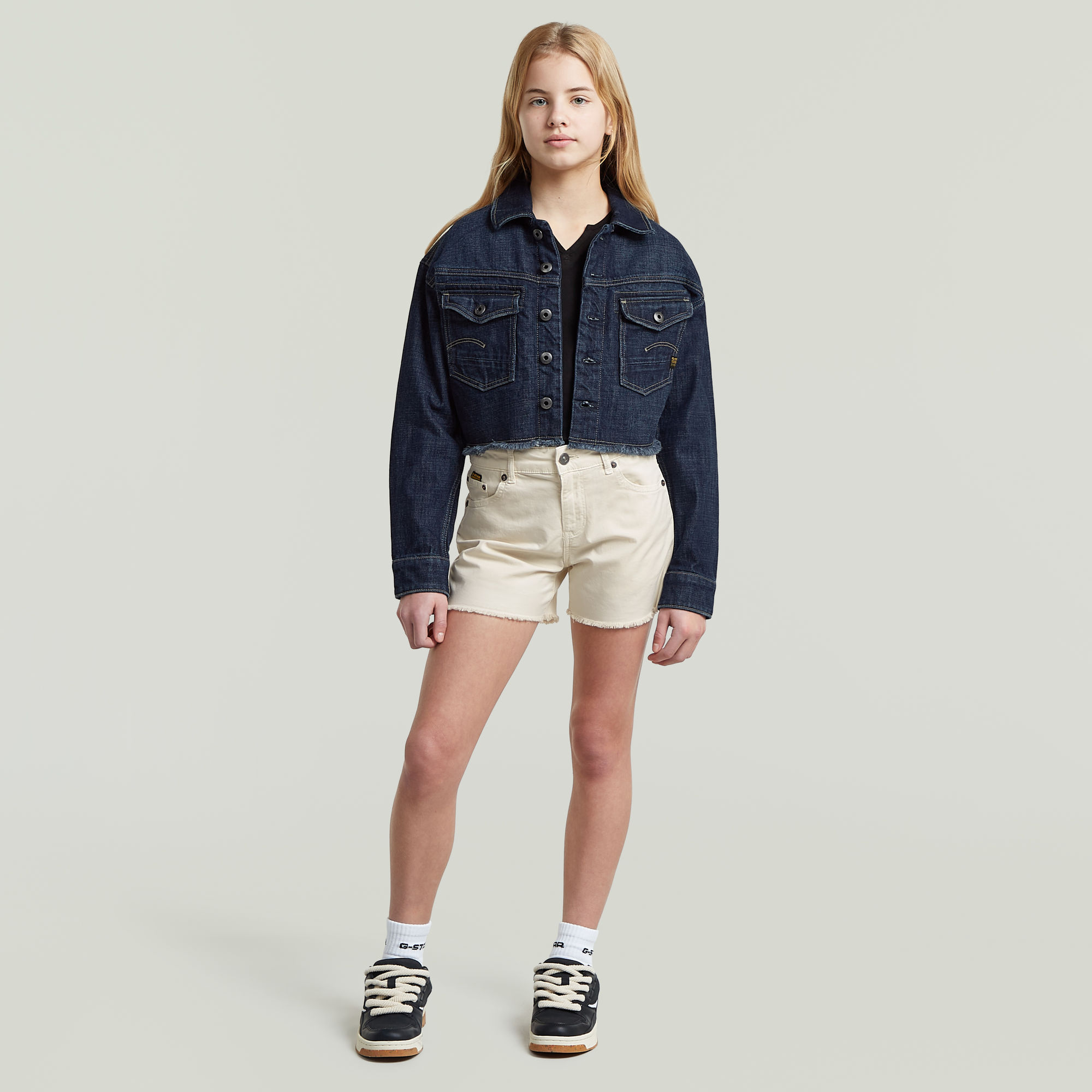 Thumbnail - Girls True Shorts Raw Edge - Beige - mädchen