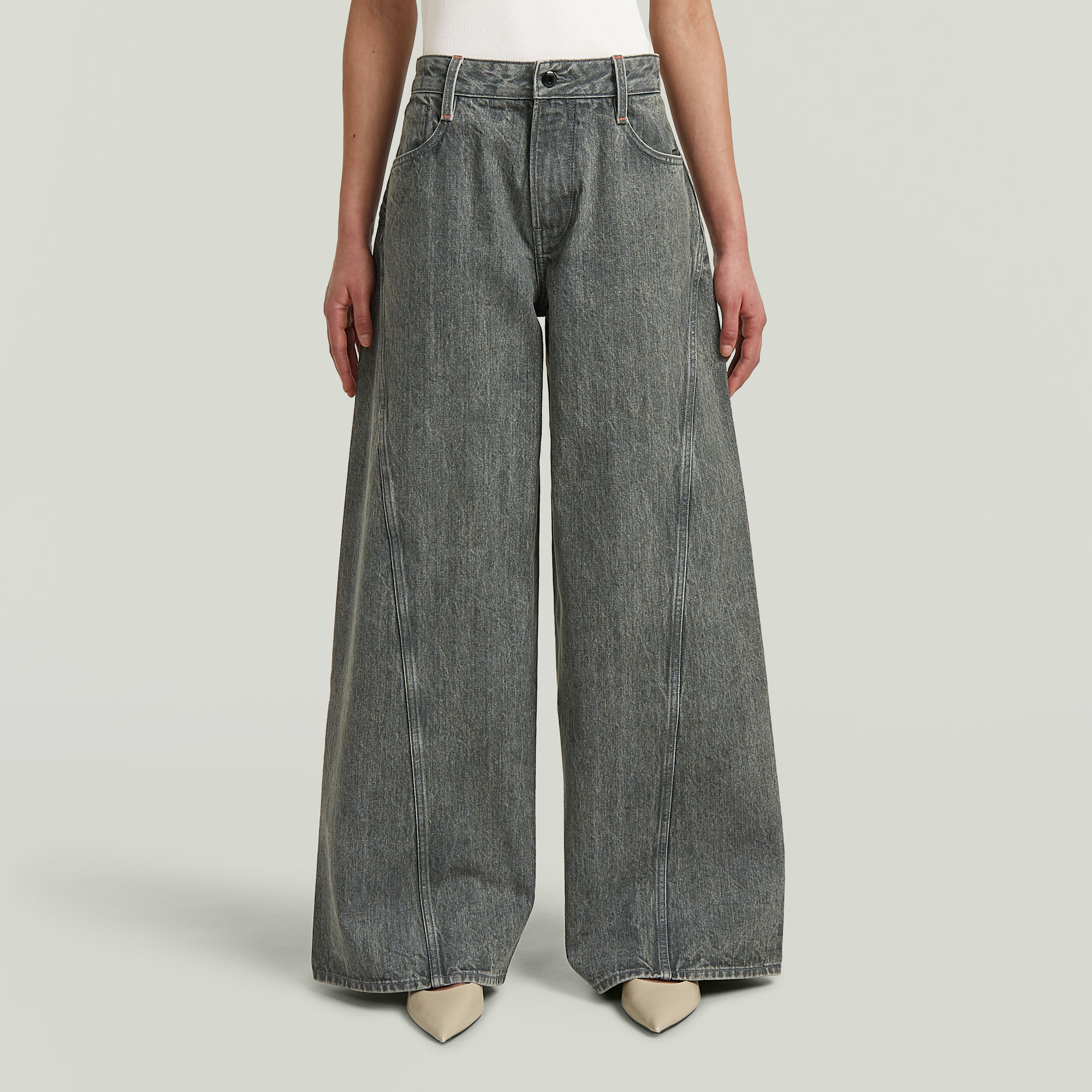 Helyx Cinch Wide Jeans - Grün - Damen