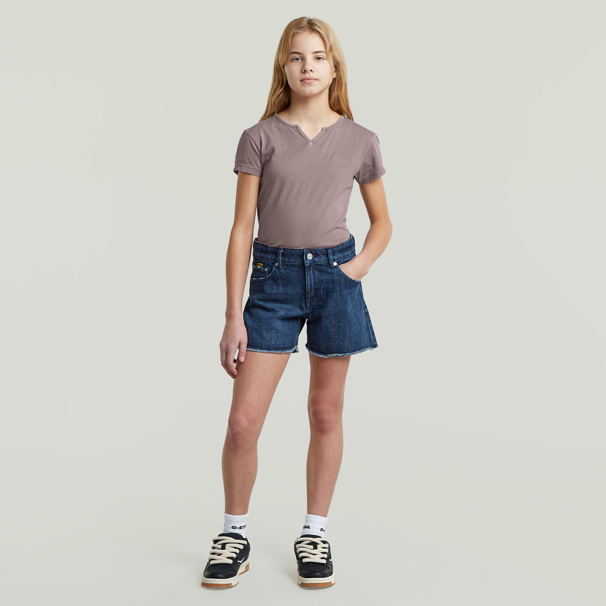 Thumbnail - Girls True Shorts Raw Edge - Dunkelblau - mädchen