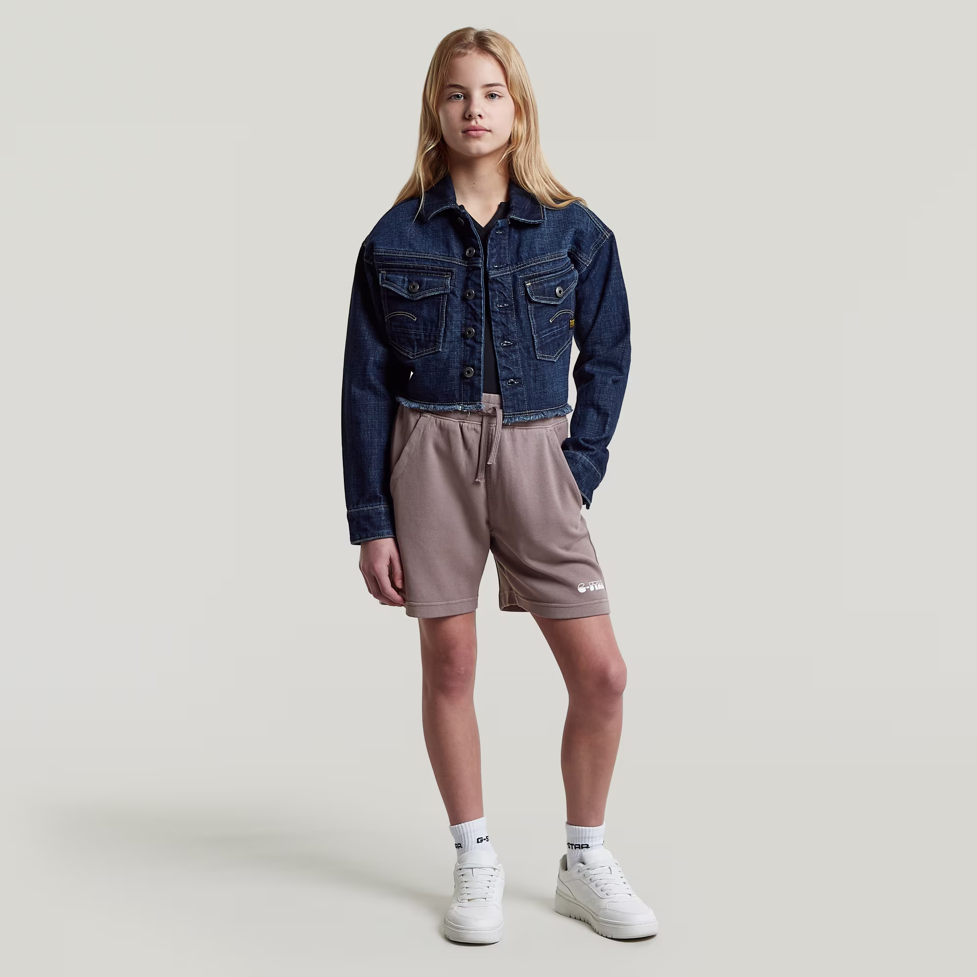 Thumbnail - Girls Premium Core Sweat Shorts - Grau - mädchen