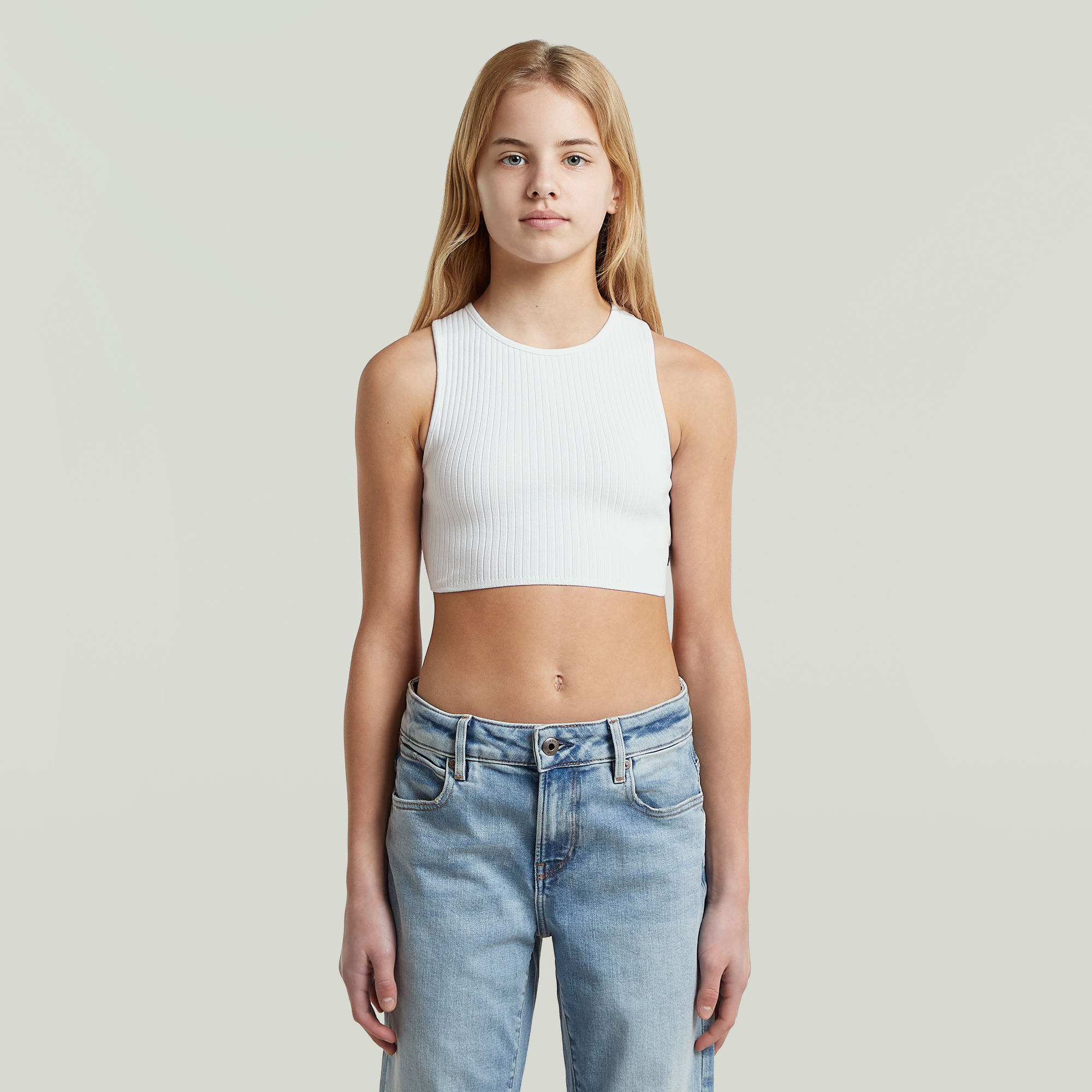 Girls Sleeveless Top - Weiß - mädchen