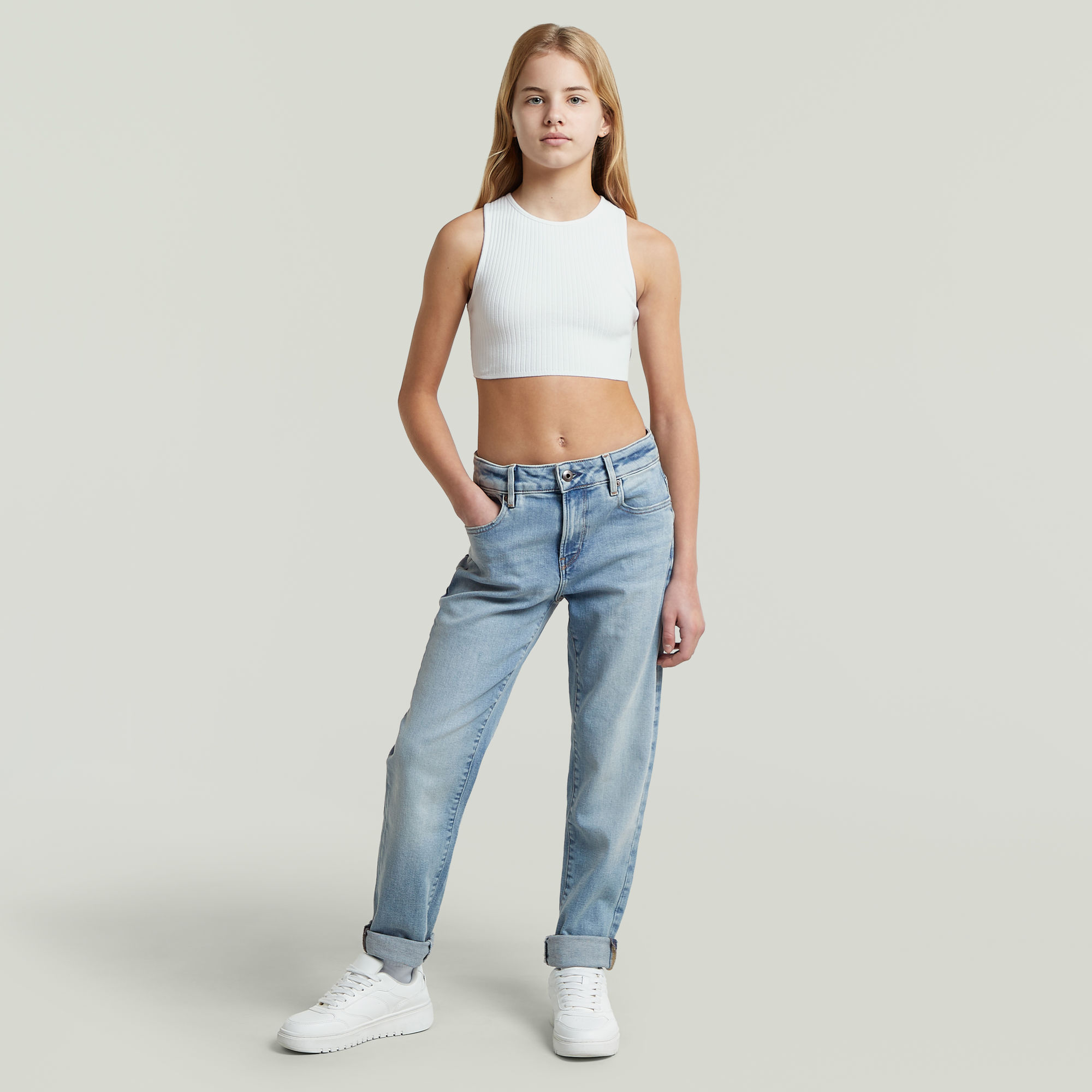 Thumbnail - Girls Sleeveless Top - Weiß - mädchen