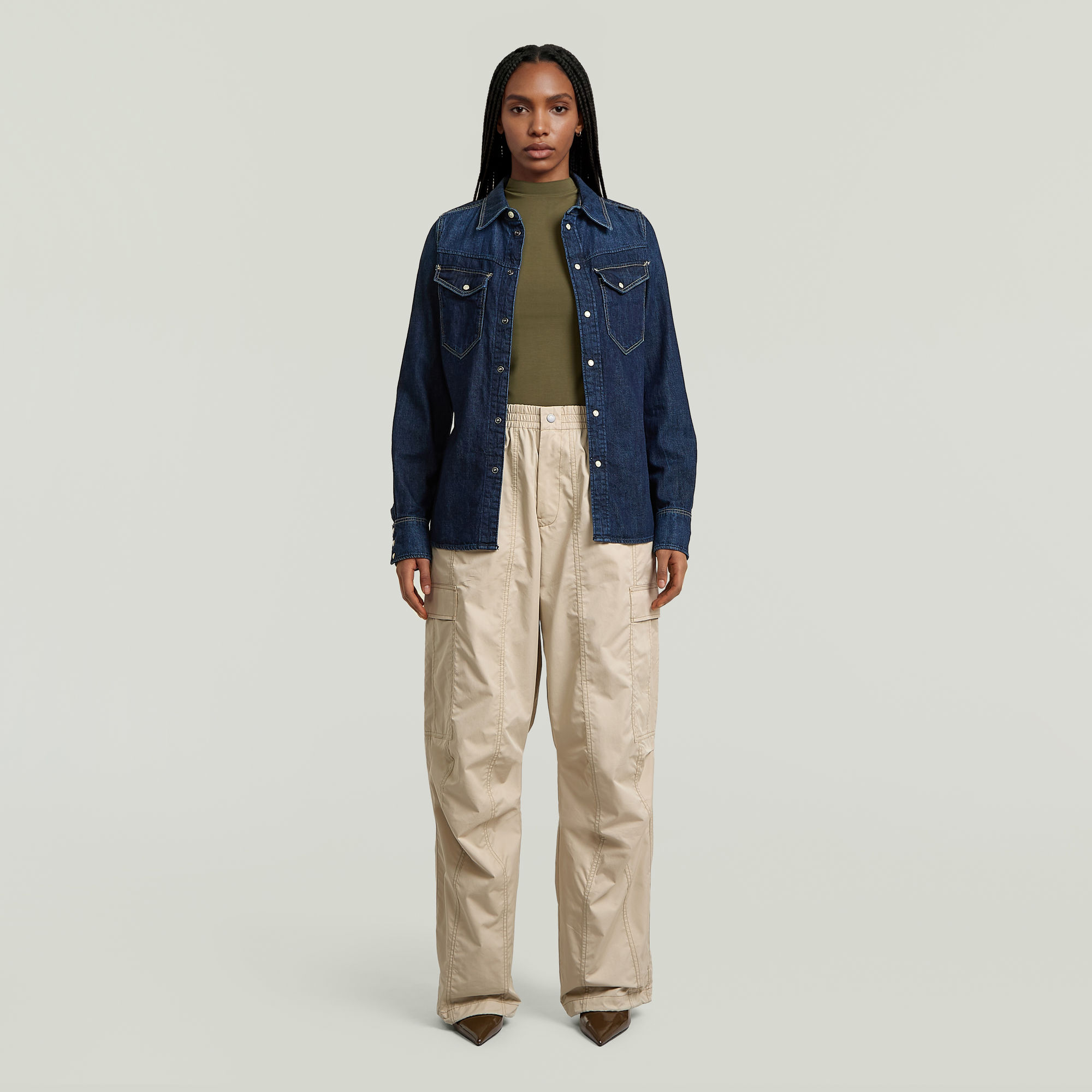 Thumbnail - Elevated Parachute Hose - Beige - Damen