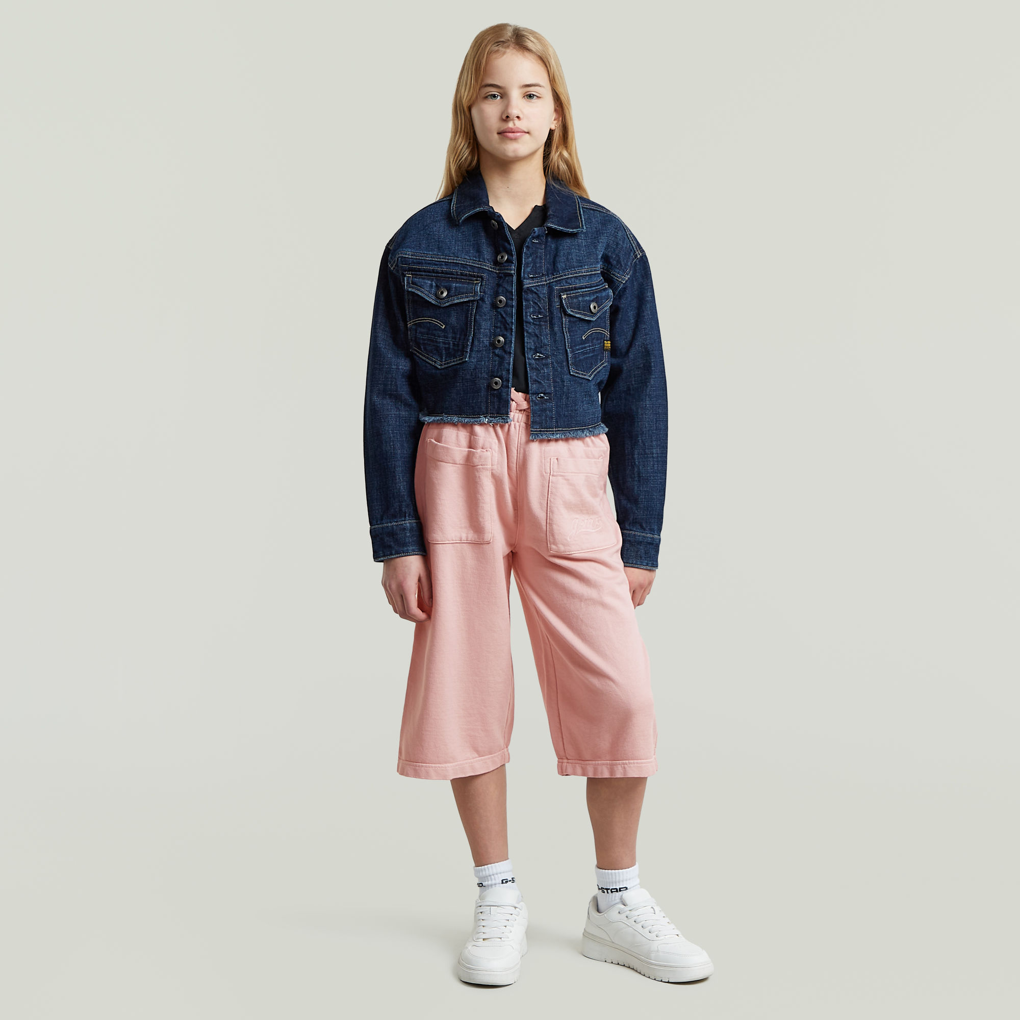 Thumbnail - Girls Long Sweat Shorts - Pink - mädchen